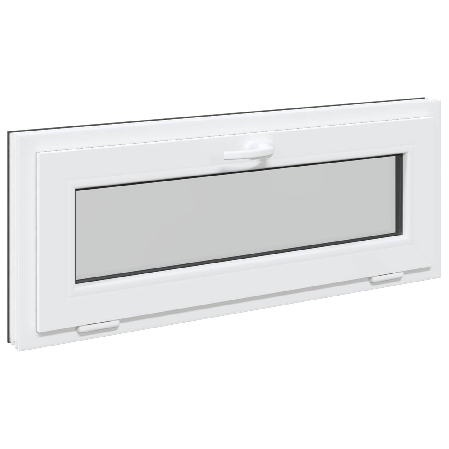 vidaXL Παράθυρο Κάτω Στρώματος RISOR 110 x 40 cm PVC και Γυαλί Ανθρακί
