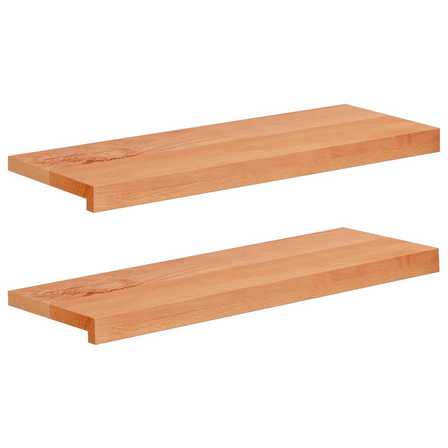 vidaXL Σκαλοπάτια 2 τεμ. 80 x 25 x 2 cm Βερνίκι Στερεό ξύλο οξιάς