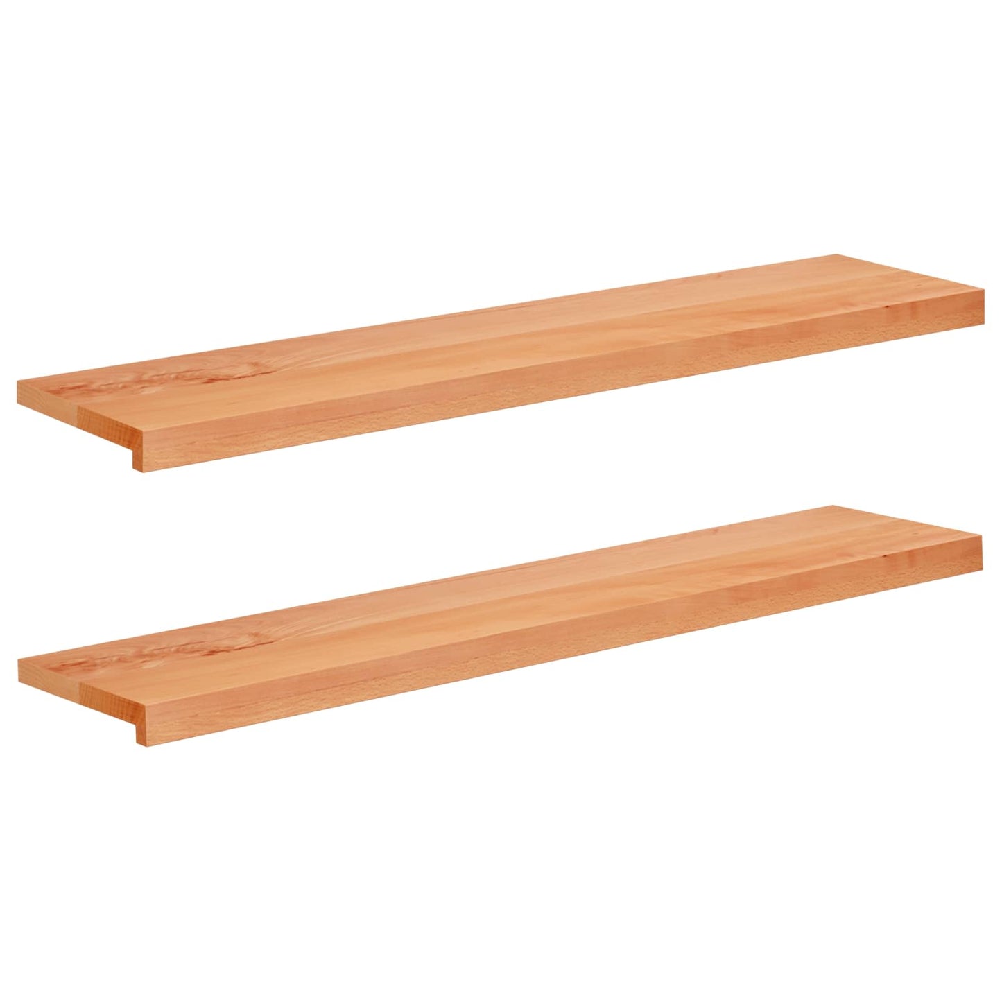 vidaXL Σκαλοπάτια 2 τεμ. 110 x 25 x 2 cm Βερνίκι Στερεό ξύλο οξιάς