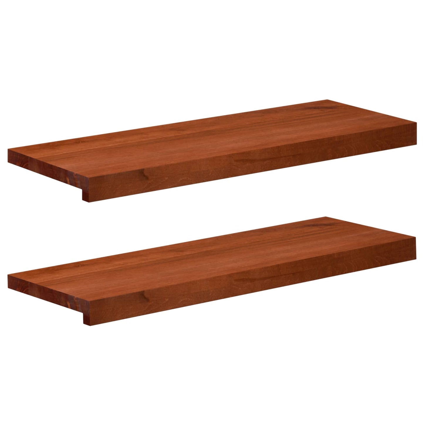 vidaXL Σκαλοπάτια 2 τεμ. 80 x 25 x 2 cm Καφέ Στερεό ξύλο οξιάς