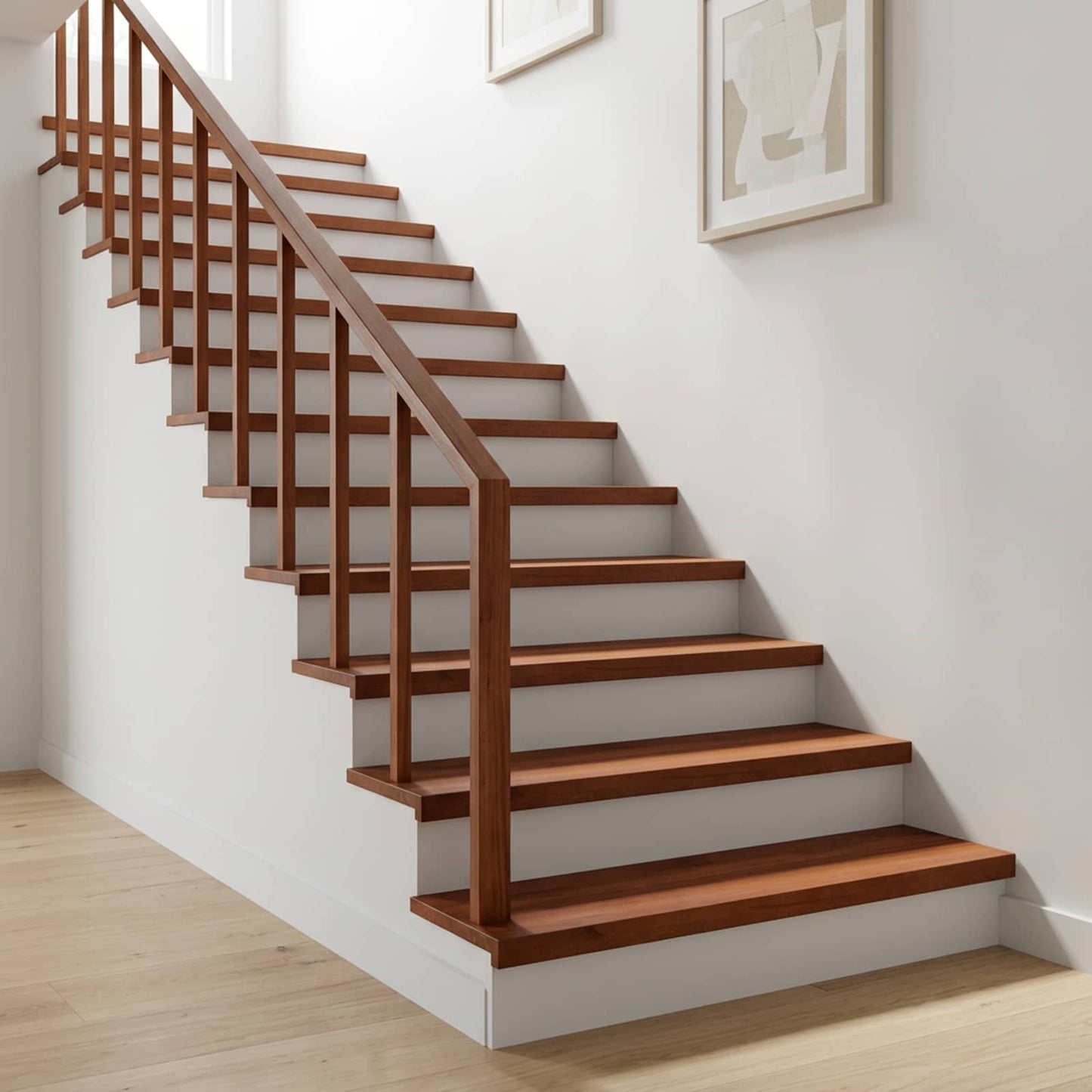 vidaXL Σκαλοπάτια 4 τεμ. 100 x 25 x 2 cm Καφέ Στερεό ξύλο οξιάς
