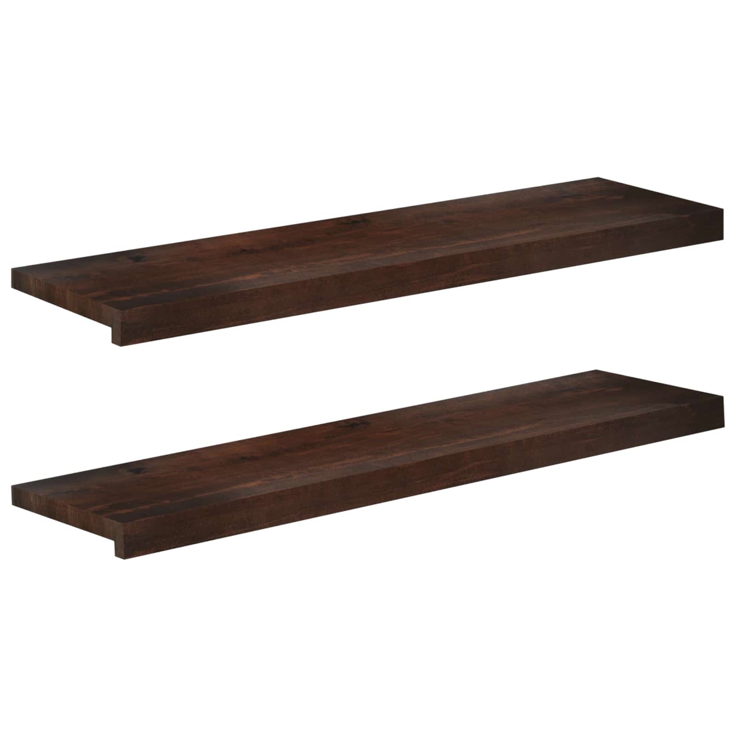 vidaXL Σκαλοπάτια 2 τεμ. 90 x 25 x 2 cm Σκούρο Καφέ Στερεό ξύλο οξιάς