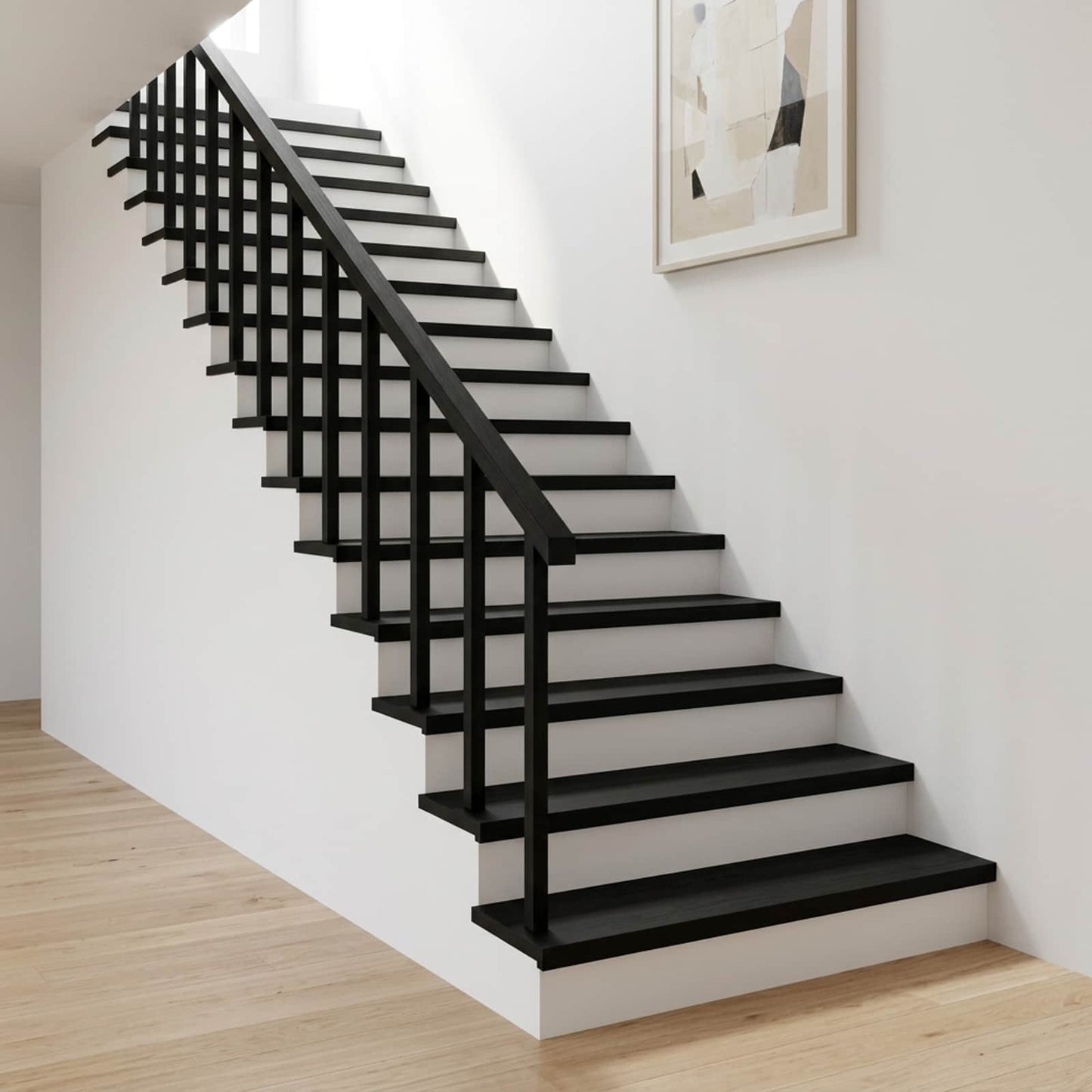 vidaXL Σκαλοπάτια 12 τεμ. 110 x 25 x 2 cm Μαύρο Στερεό ξύλο οξιάς