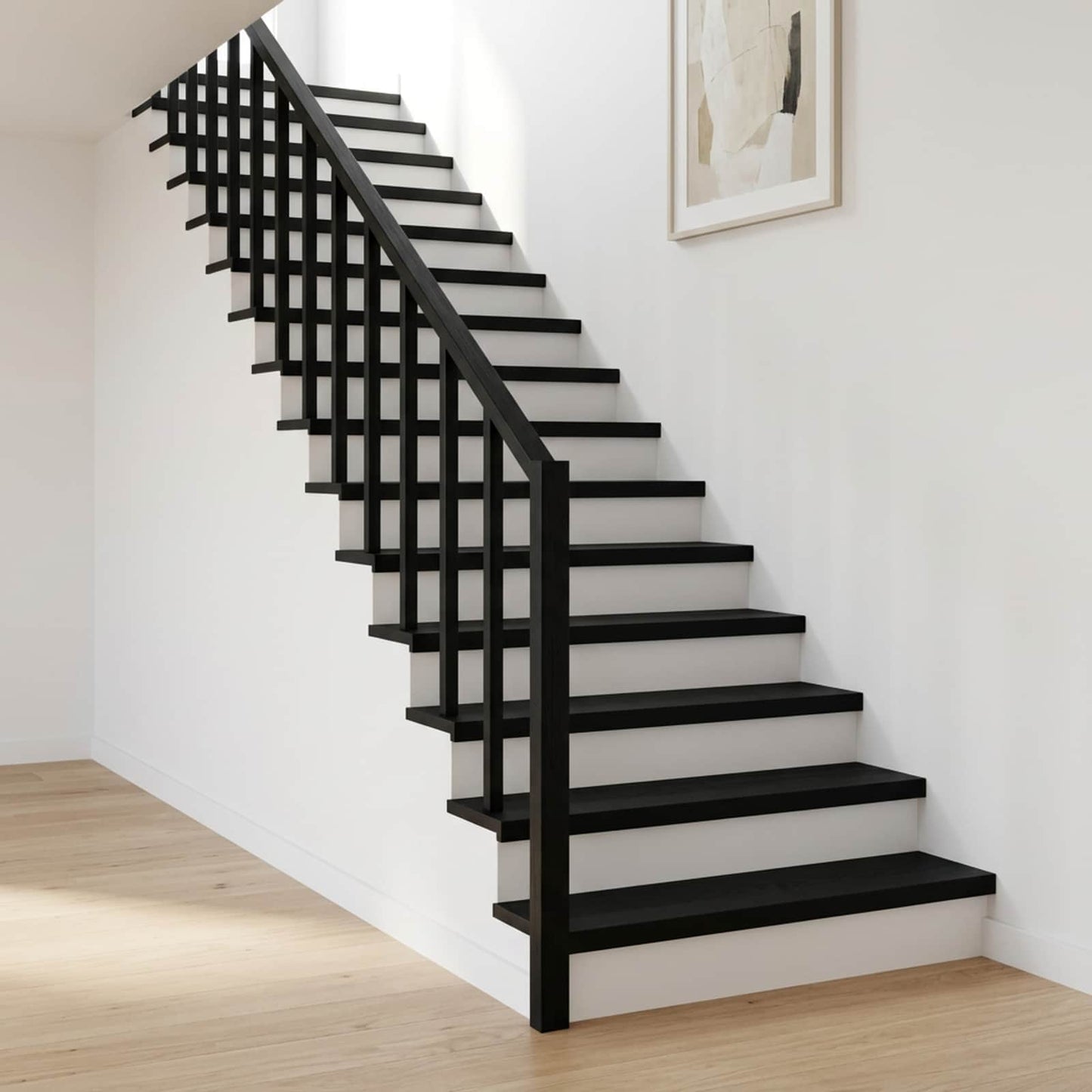 vidaXL Σκαλοπάτια 2 τεμ. 110 x 30 x 2 cm Μαύρο Στερεό ξύλο οξιάς