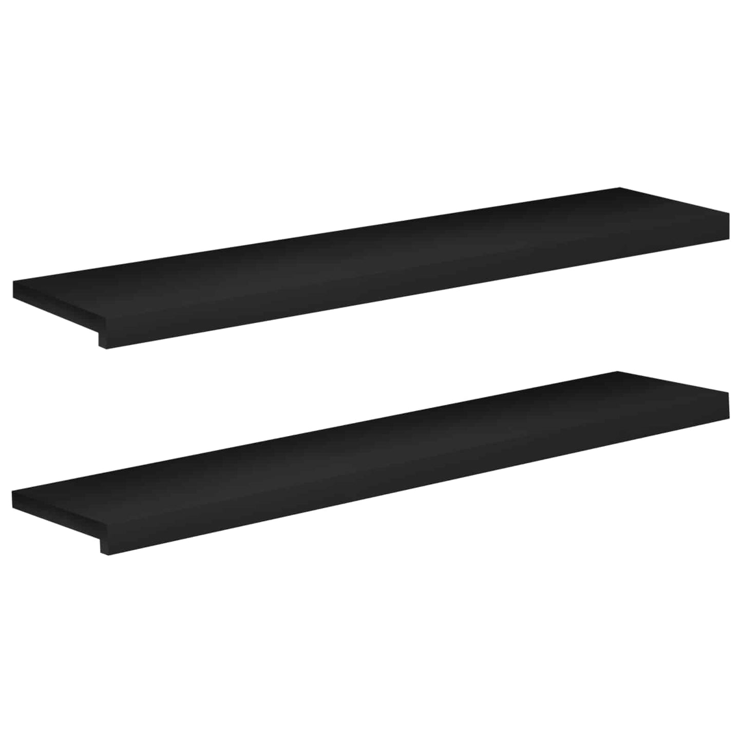 vidaXL Σκαλοπάτια 2 τεμ. 120 x 30 x 2 cm Μαύρο Στερεό ξύλο οξιάς