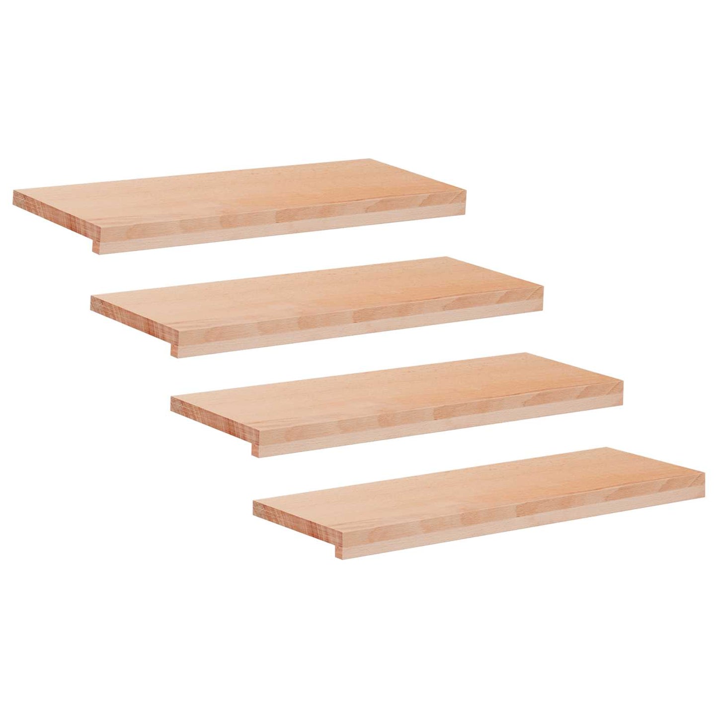 vidaXL Σκαλοπάτια 4 τεμ. 80 x 25 x 2 cm Φυσικό Στερεό ξύλο οξιάς