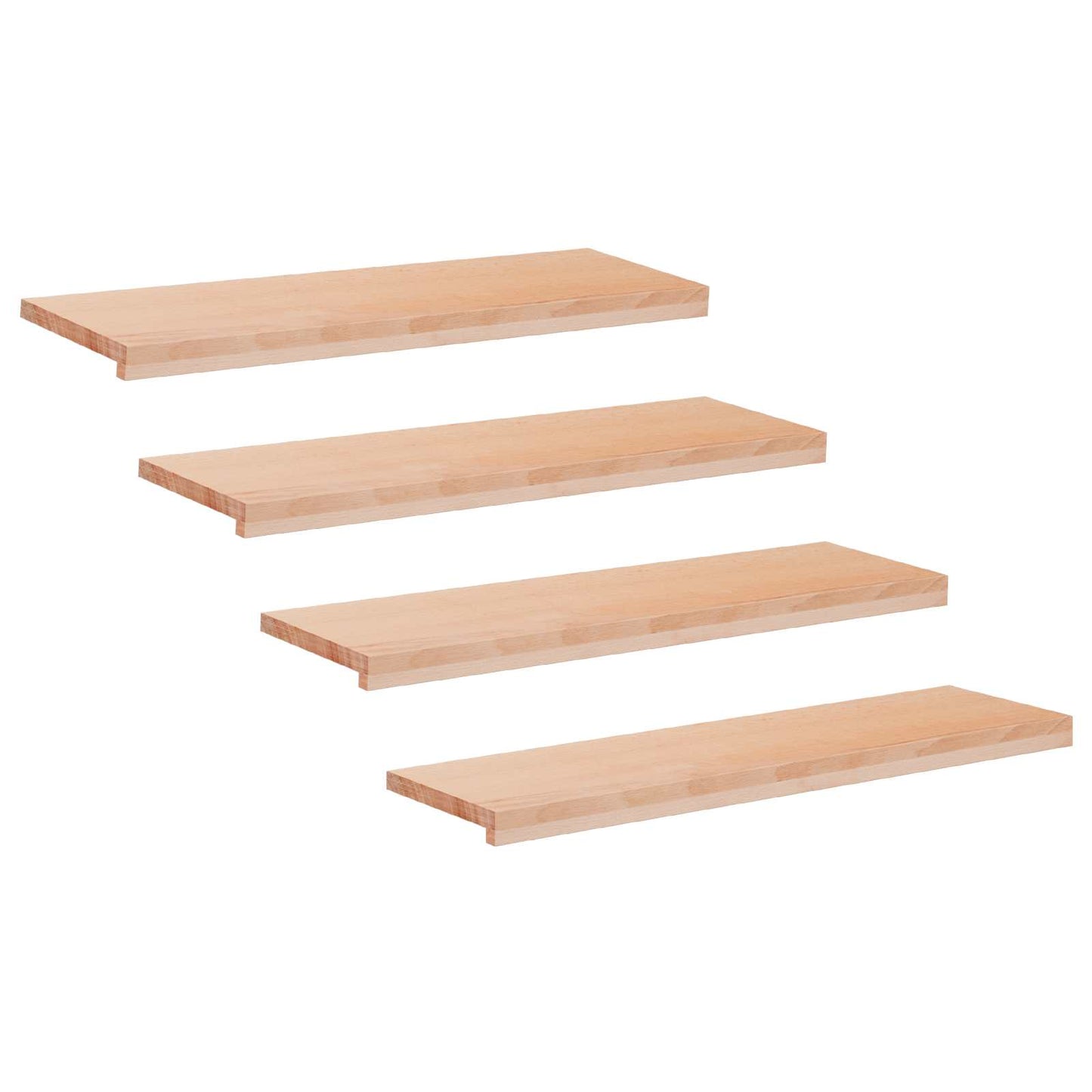 vidaXL Σκαλοπάτια 4 τεμ. 90 x 25 x 2 cm Φυσικό Στερεό ξύλο οξιάς