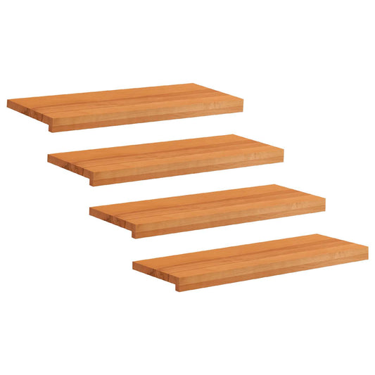 vidaXL Σκαλοπάτια 4 τεμ. 70 x 25 x 2 cm Ανοιχτό καφέ Στερεό ξύλο οξιάς