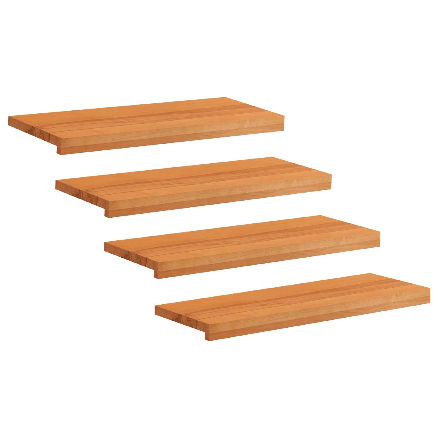 vidaXL Σκαλοπάτια 4 τεμ. 80 x 25 x 2 cm Ανοιχτό καφέ Στερεό ξύλο οξιάς