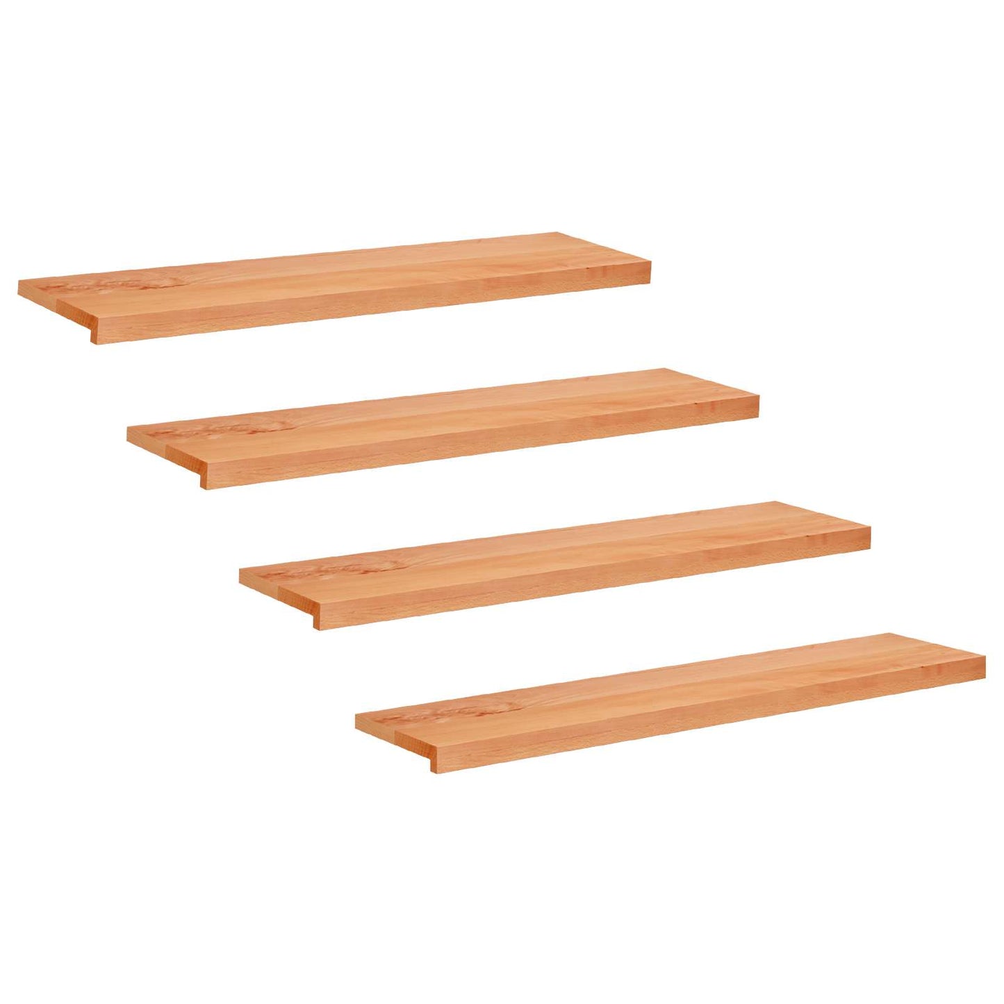 vidaXL Σκαλοπάτια 4 τεμ. 120 x 25 x 2 cm Βερνίκι Στερεό ξύλο οξιάς