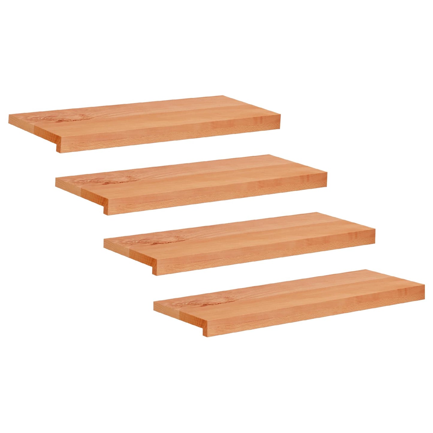 vidaXL Σκαλοπάτια 4 τεμ. 80 x 30 x 2 cm Βερνίκι Στερεό ξύλο οξιάς