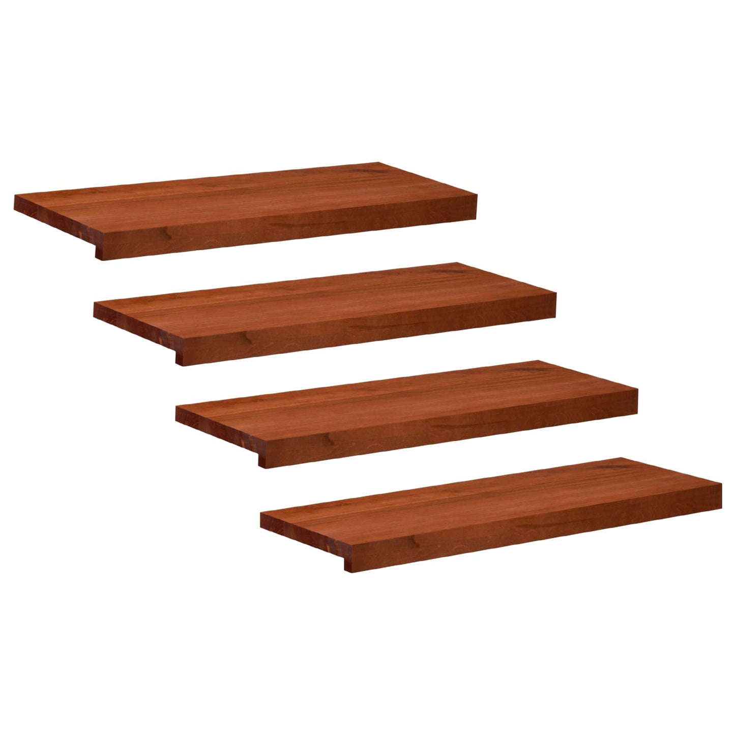 vidaXL Σκαλοπάτια 4 τεμ. 70 x 25 x 2 cm Καφέ Στερεό ξύλο οξιάς