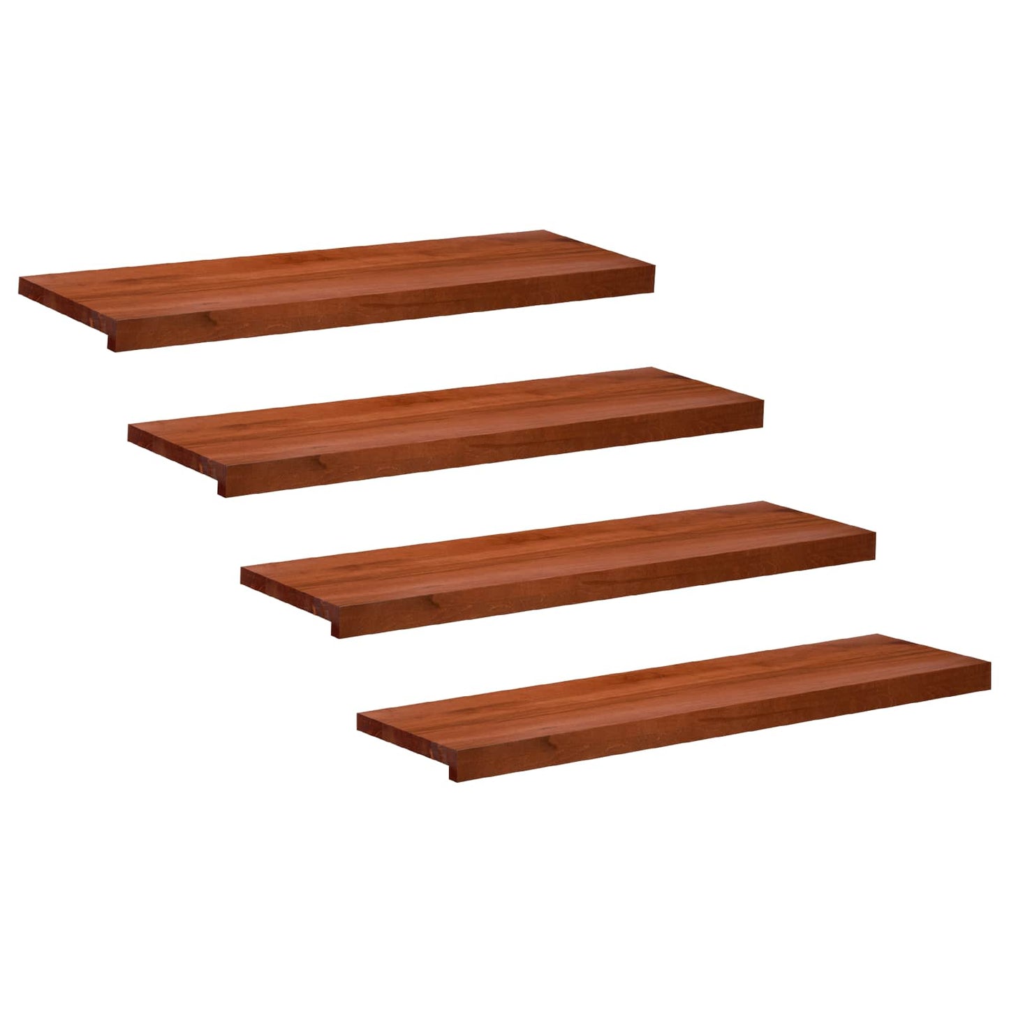 vidaXL Σκαλοπάτια 4 τεμ. 90 x 25 x 2 cm Καφέ Στερεό ξύλο οξιάς
