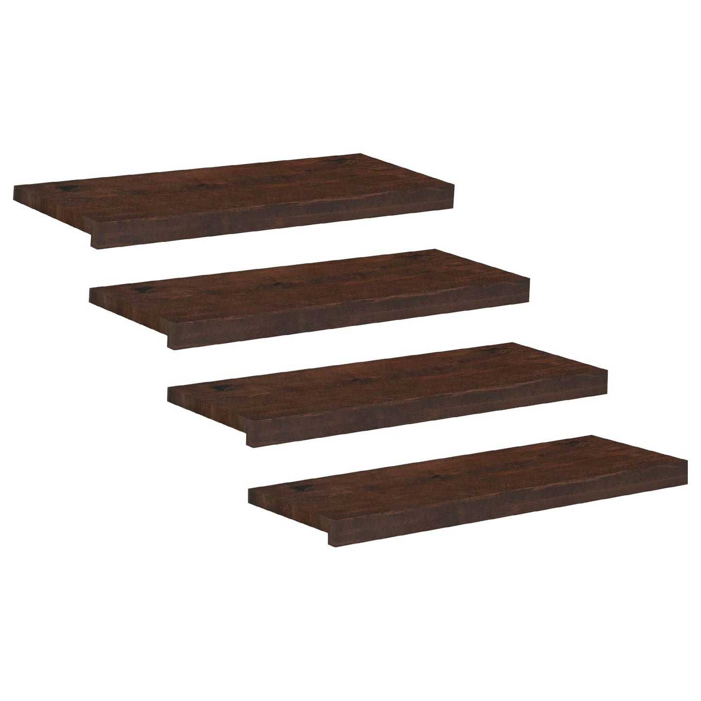 vidaXL Σκαλοπάτια 4 τεμ. 80 x 25 x 2 cm Σκούρο Καφέ Στερεό ξύλο οξιάς