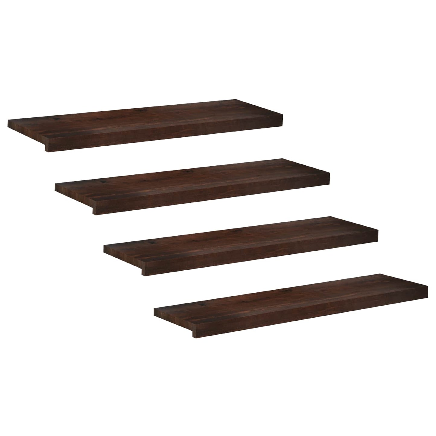 vidaXL Σκαλοπάτια 4 τεμ. 90 x 30 x 2 cm Σκούρο Καφέ Στερεό ξύλο οξιάς