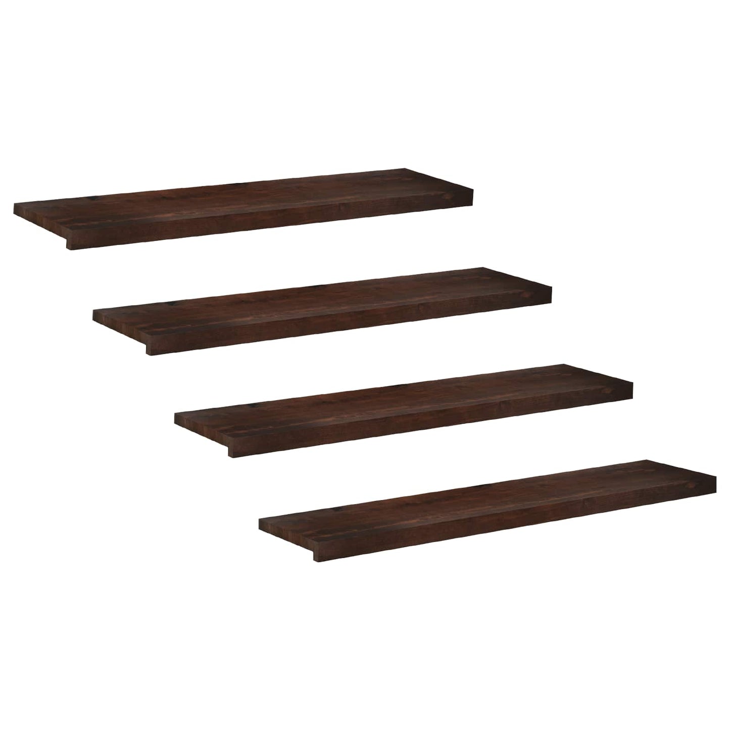 vidaXL Σκαλοπάτια 4 τεμ. 110 x 30 x 2 cm Σκούρο Καφέ Στερεό ξύλο οξιάς