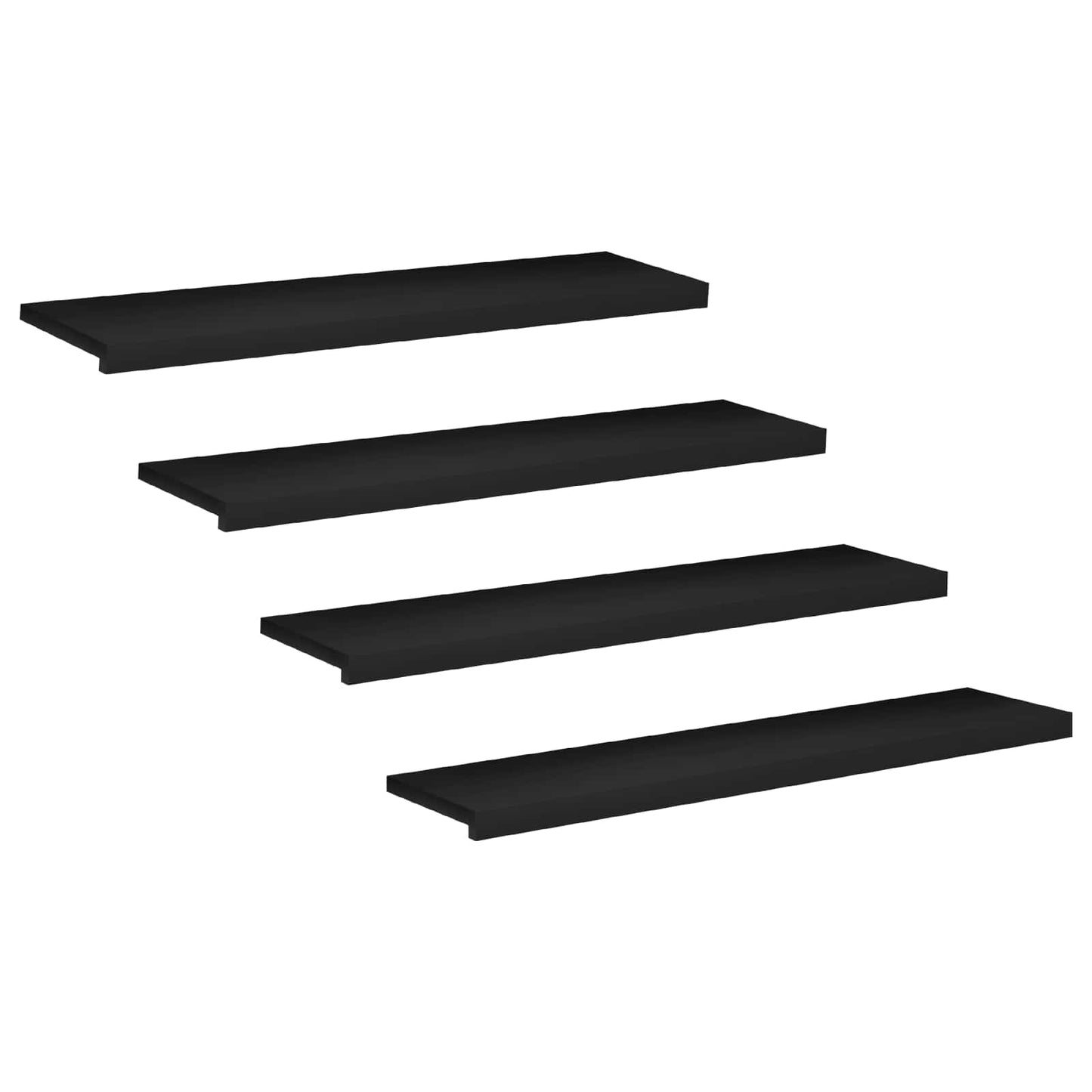 vidaXL Σκαλοπάτια 4 τεμ. 110 x 25 x 2 cm Μαύρο Στερεό ξύλο οξιάς