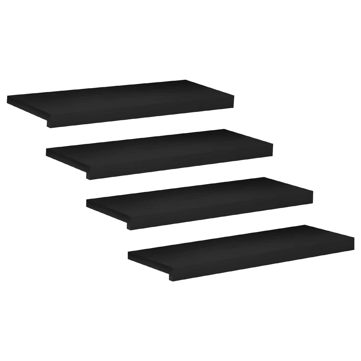 vidaXL Σκαλοπάτια 4 τεμ. 70 x 30 x 2 cm Μαύρο Στερεό ξύλο οξιάς