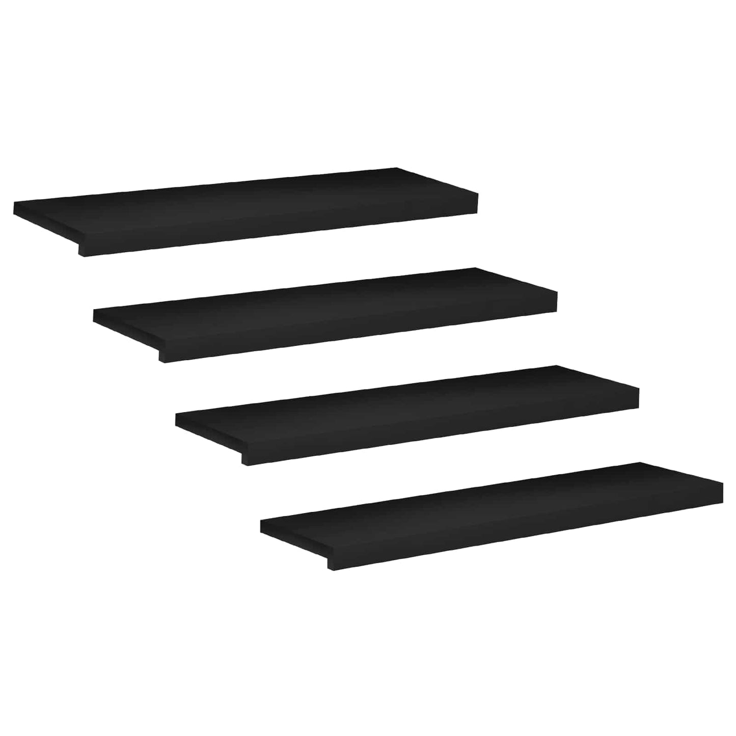 vidaXL Σκαλοπάτια 4 τεμ. 100 x 30 x 2 cm Μαύρο Στερεό ξύλο οξιάς