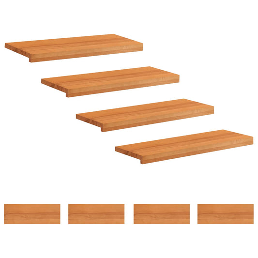 vidaXL Σκαλοπάτια 8 τεμ. 70 x 25 x 2 cm Ανοιχτό καφέ Στερεό ξύλο οξιάς
