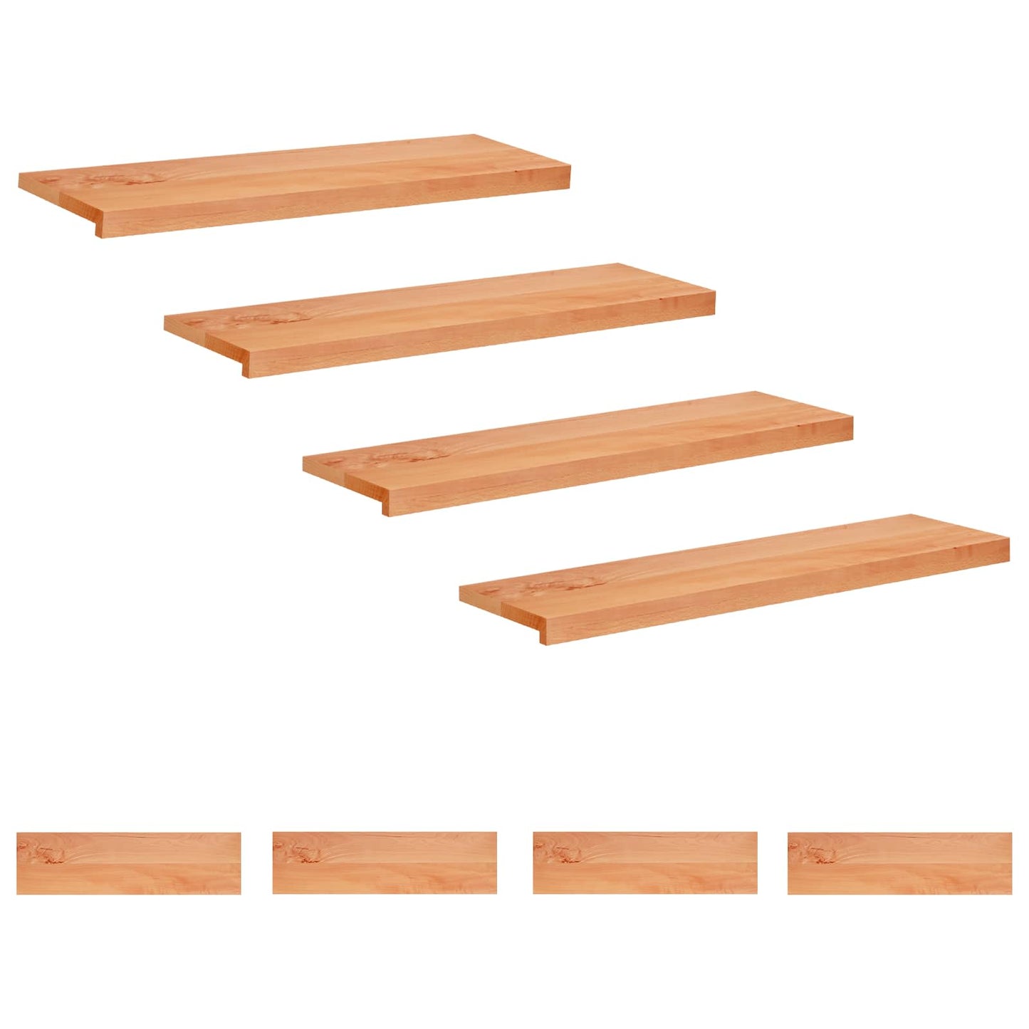 vidaXL Σκαλοπάτια 8 τεμ. 100 x 30 x 2 cm Βερνίκι Στερεό ξύλο οξιάς