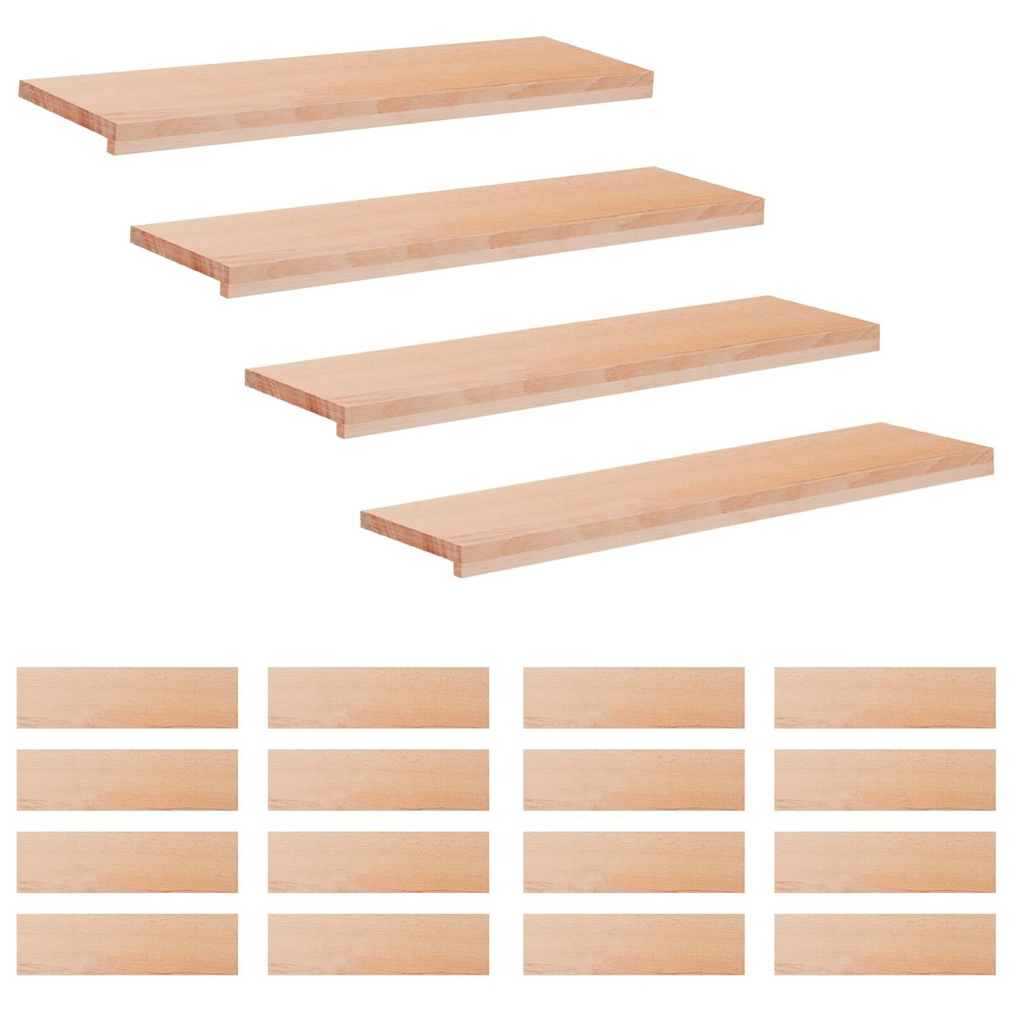 vidaXL Σκαλοπάτια 20 τεμ. 90 x 25 x 2 cm Φυσικό Στερεό ξύλο οξιάς
