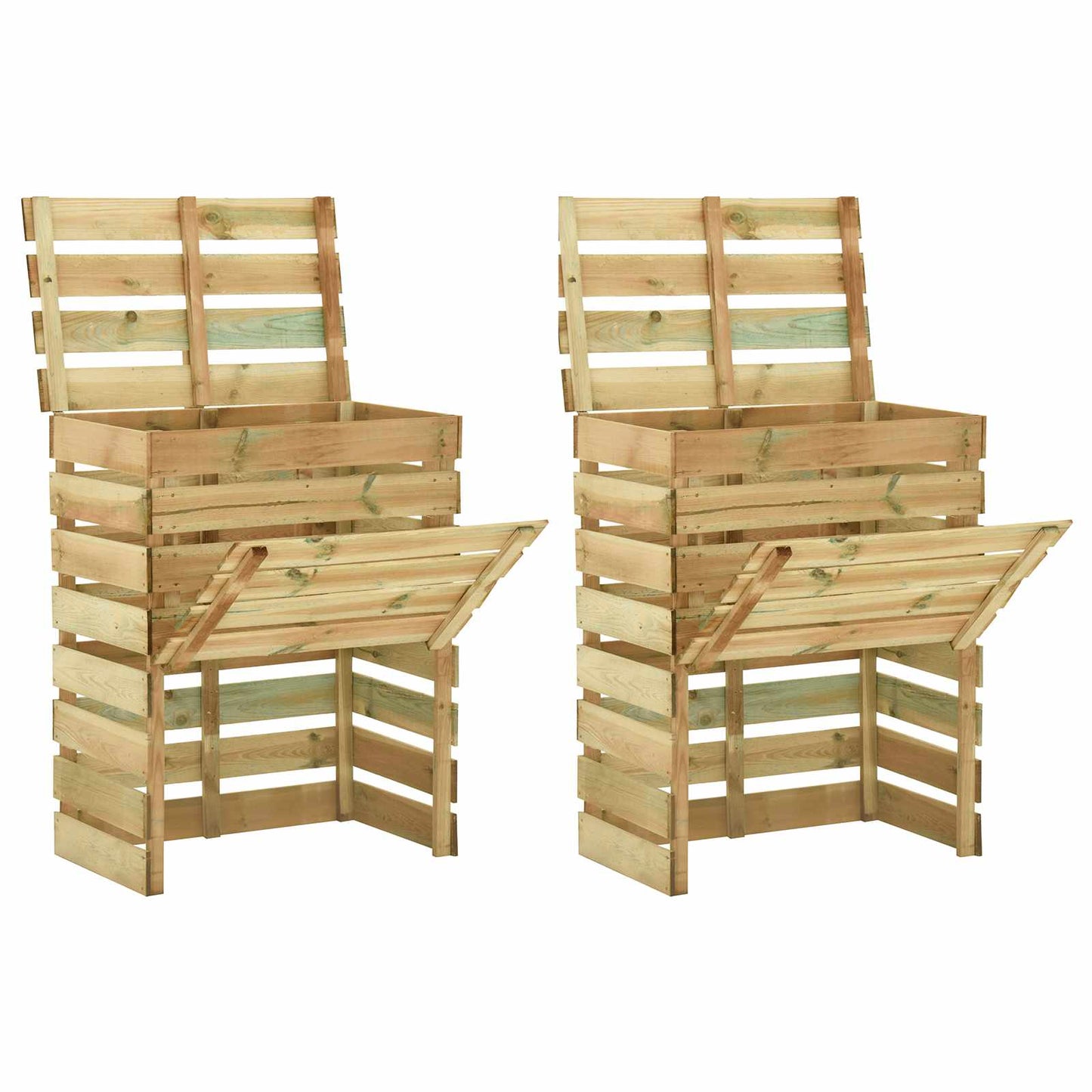 vidaXL Σχάρωμα Κήπου 2 pcs Πράσινο 110 x 58 x 113 εκ Μασίφ Ξύλο Πεύκου