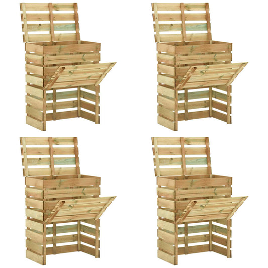 vidaXL Σχάρωμα Κήπου 4 pcs Πράσινο 110 x 58 x 113 εκ Μασίφ Ξύλο Πεύκου