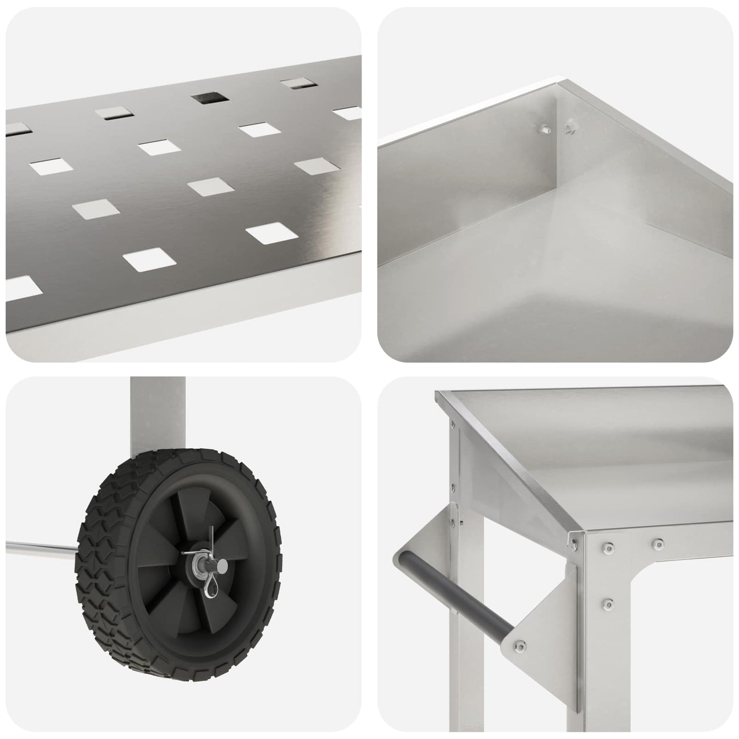 vidaXL Τραπέζι Φυτεύσεων με Ρόδες 96 x 50 x 89 εκ. Ανοξείδωτο Ατσάλι
