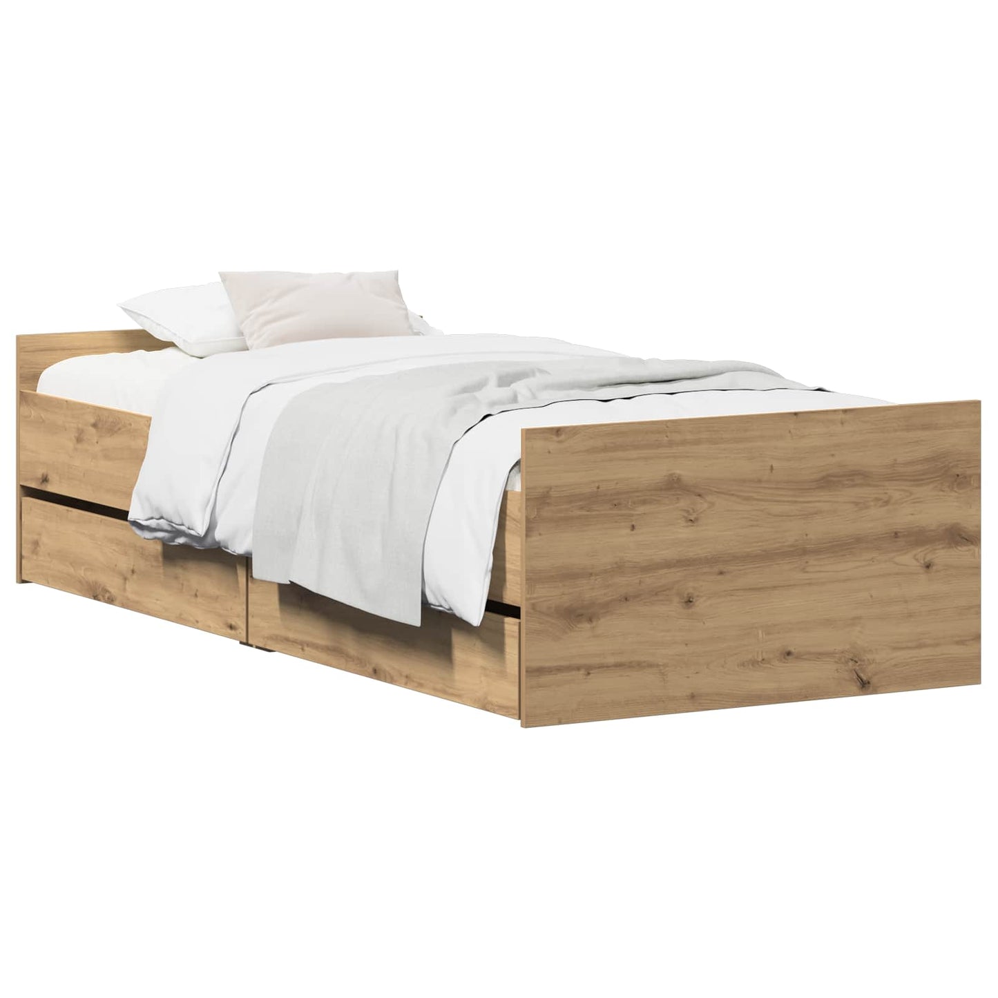 vidaXL Σκελετός Κρεβατιού Artisan Δρυς 100 x 200 cm Επεξεργασμένο Ξύλο
