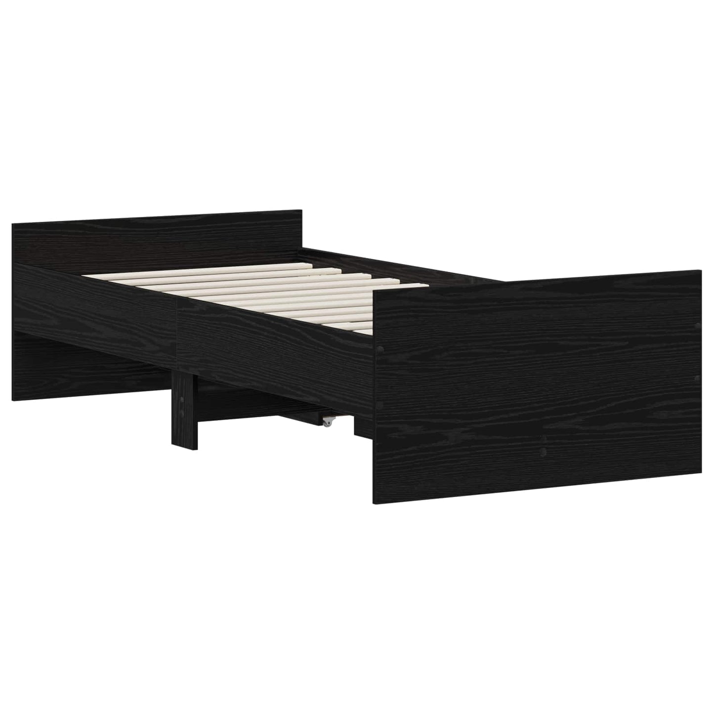 vidaXL Σκελετός Κρεβατιού Μαύρη Δρυς 100 x 200 cm Επεξεργασμένο Ξύλο