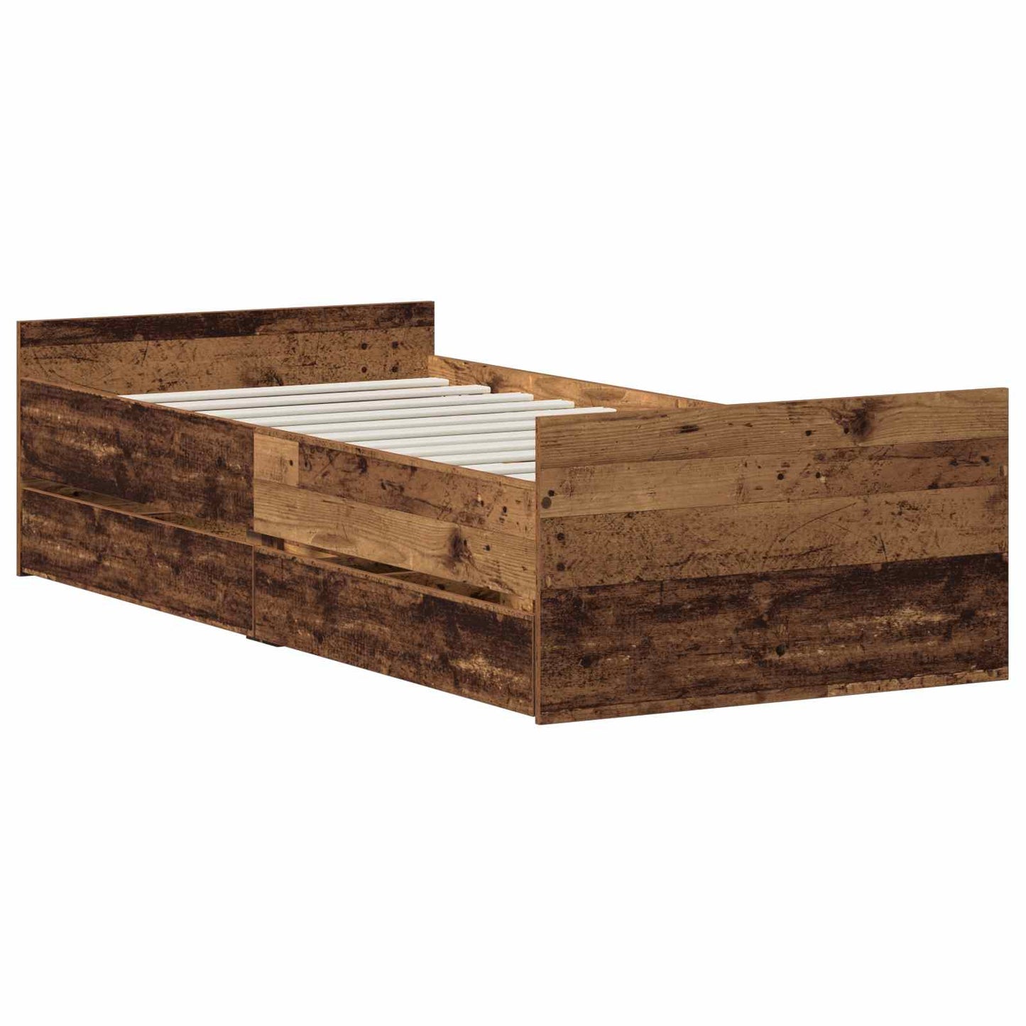 vidaXL Σκελετός Κρεβατιού Παλαιωμένο ξύλο 90 x 200 cm