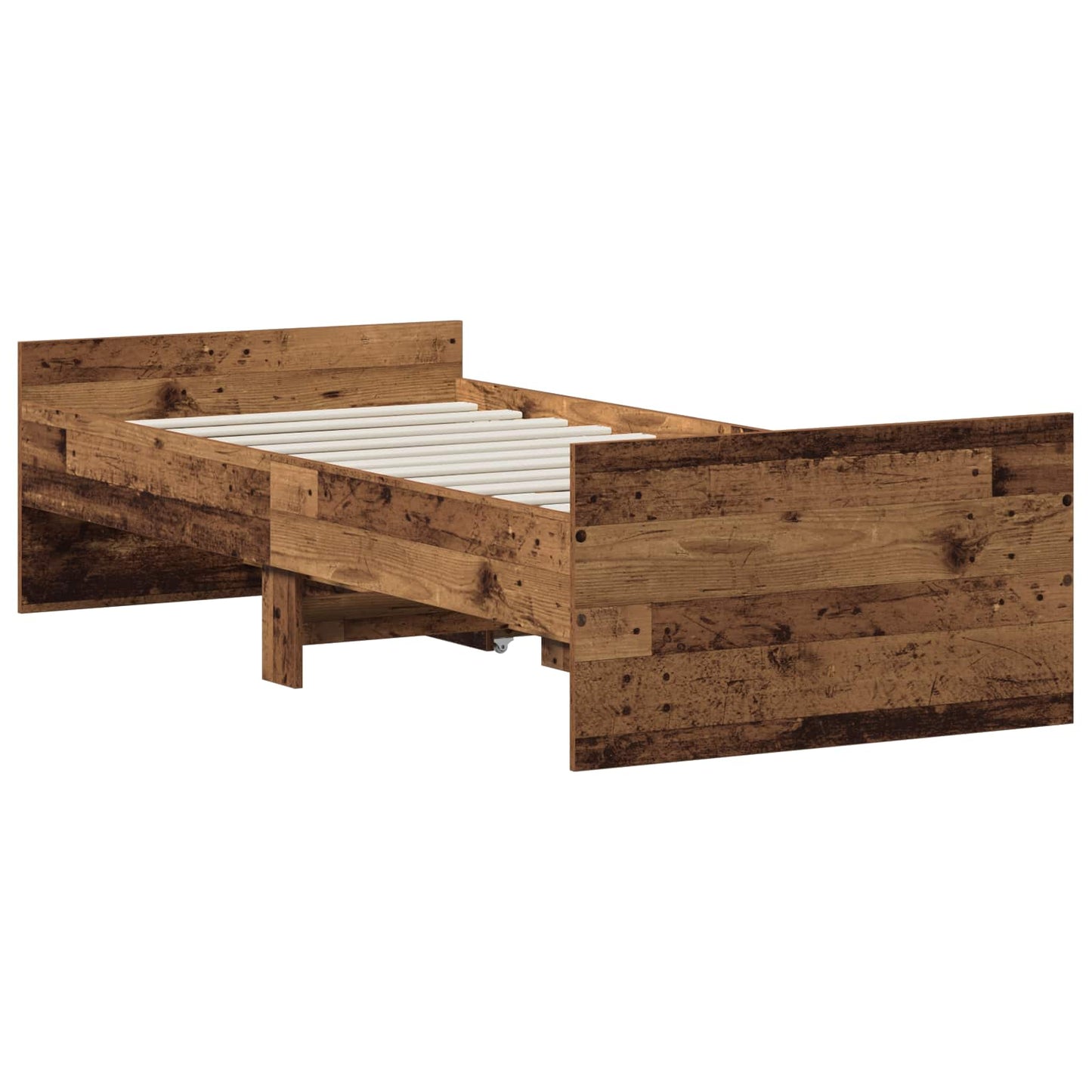 vidaXL Σκελετός Κρεβατιού Παλαιωμένο ξύλο 90 x 200 cm
