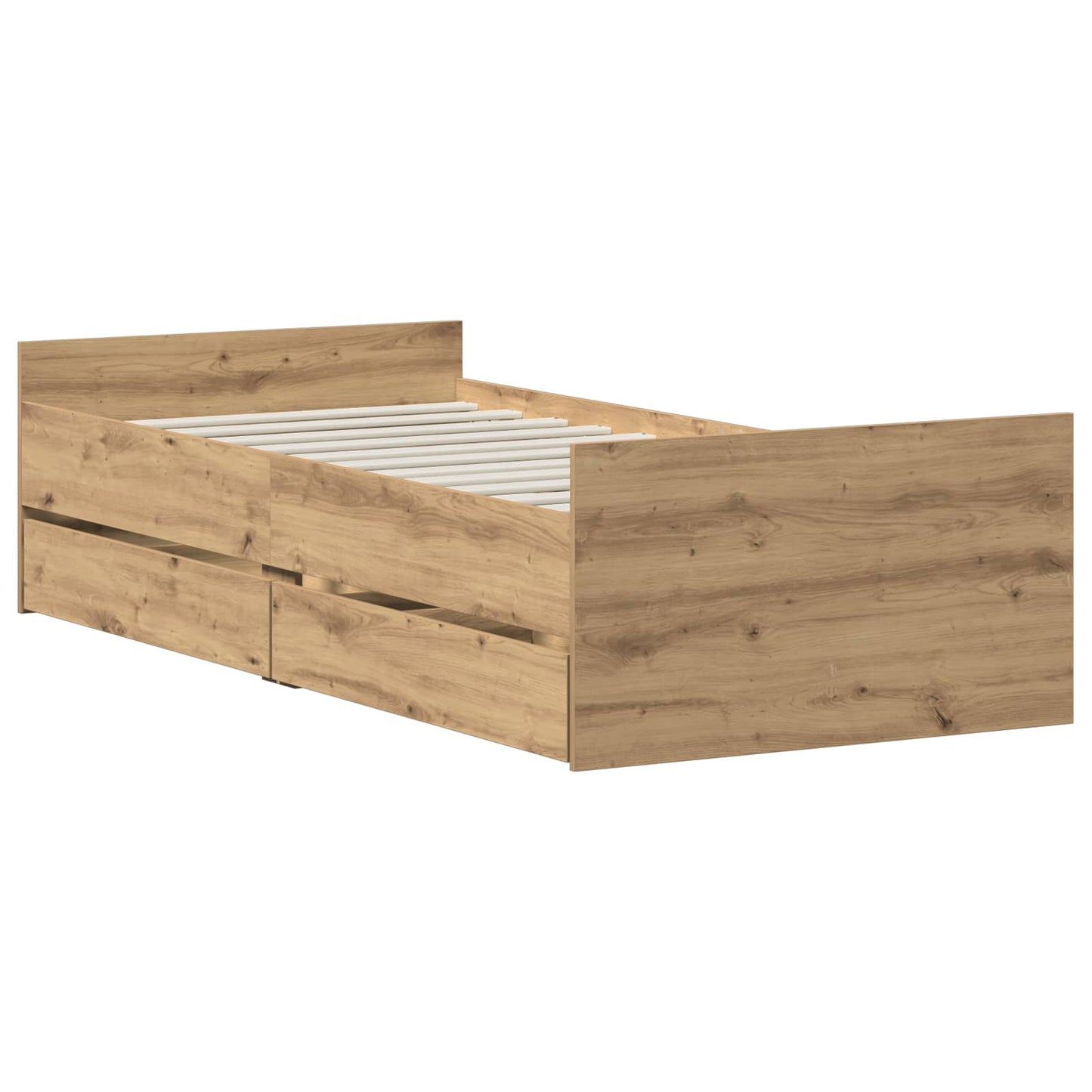 vidaXL Σκελετός Κρεβατιού Artisan Δρυς 90 x 200 cm Επεξεργασμένο Ξύλο