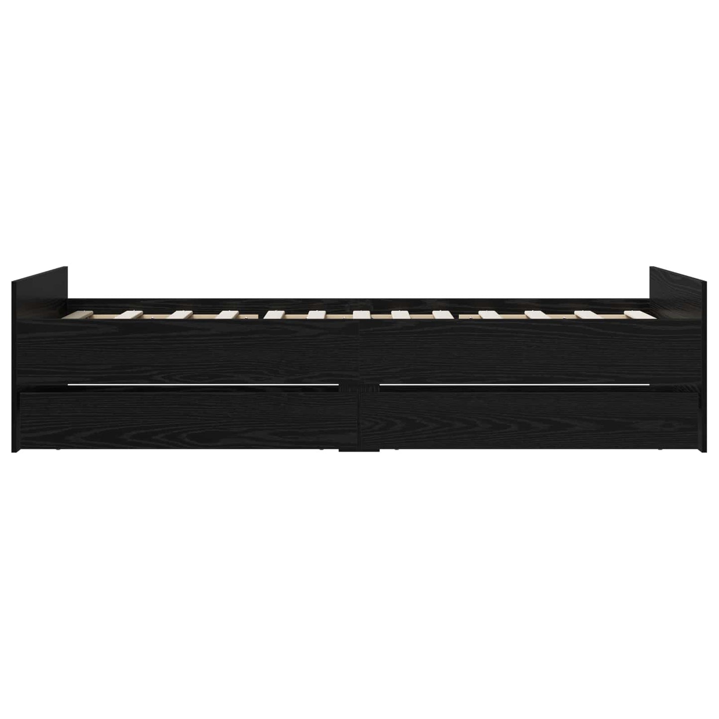 vidaXL Σκελετός Κρεβατιού Μαύρη Δρυς 90 x 200 cm Επεξεργασμένο Ξύλο