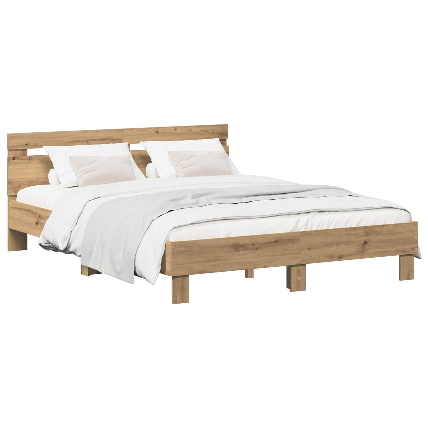 vidaXL Σκελετός Κρεβατιού Artisan Δρυς 140 x 190 cm Επεξεργασμένο ξύλο