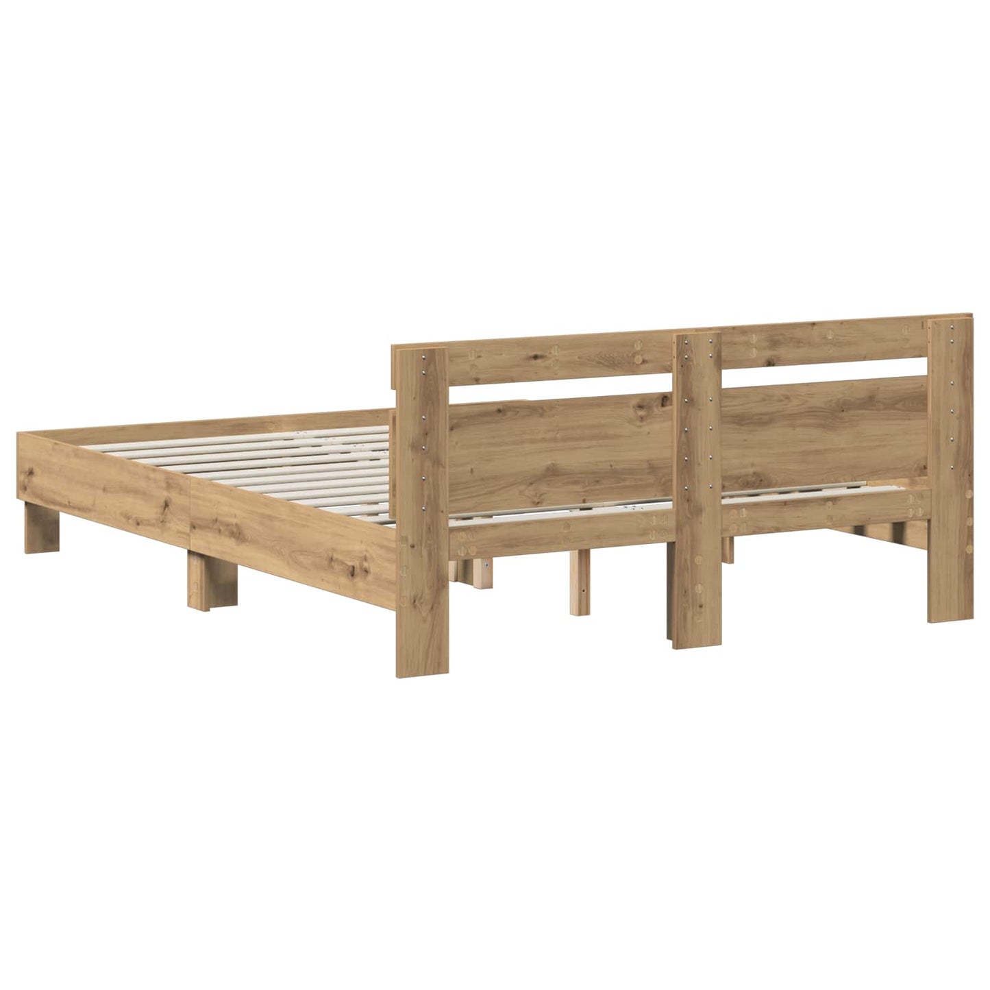 vidaXL Σκελετός Κρεβατιού Artisan Δρυς 140 x 190 cm Επεξεργασμένο ξύλο