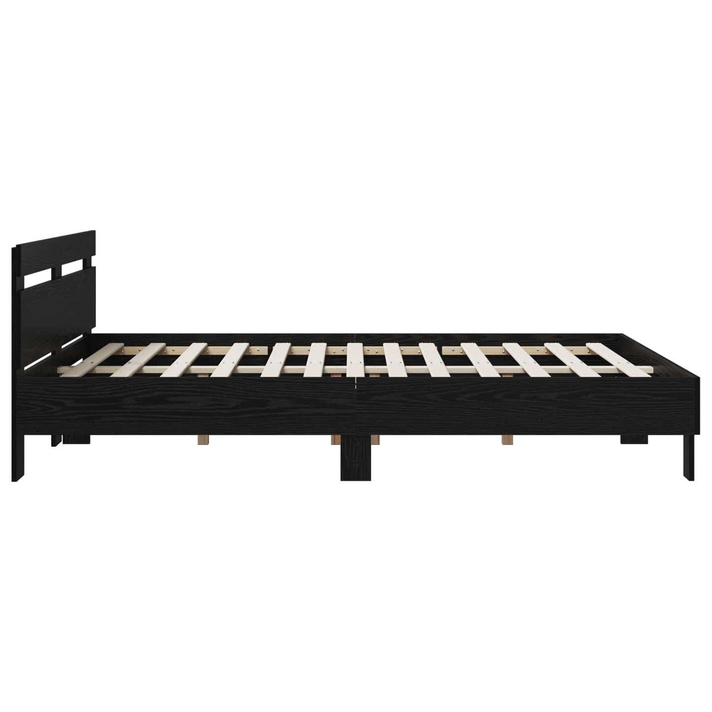 vidaXL Σκελετός Κρεβατιού Μαύρη Δρυς 140 x 190 cm Επεξεργασμένο ξύλο