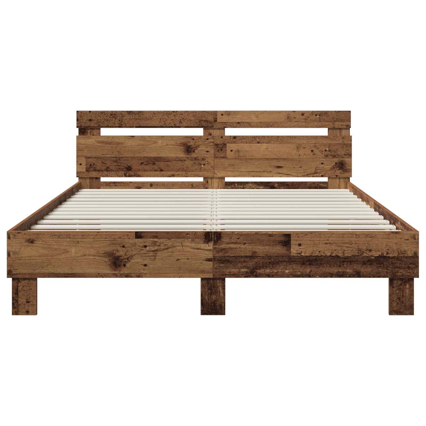 vidaXL Σκελετός Κρεβατιού Παλαιωμένο ξύλο 135 x 190 cm