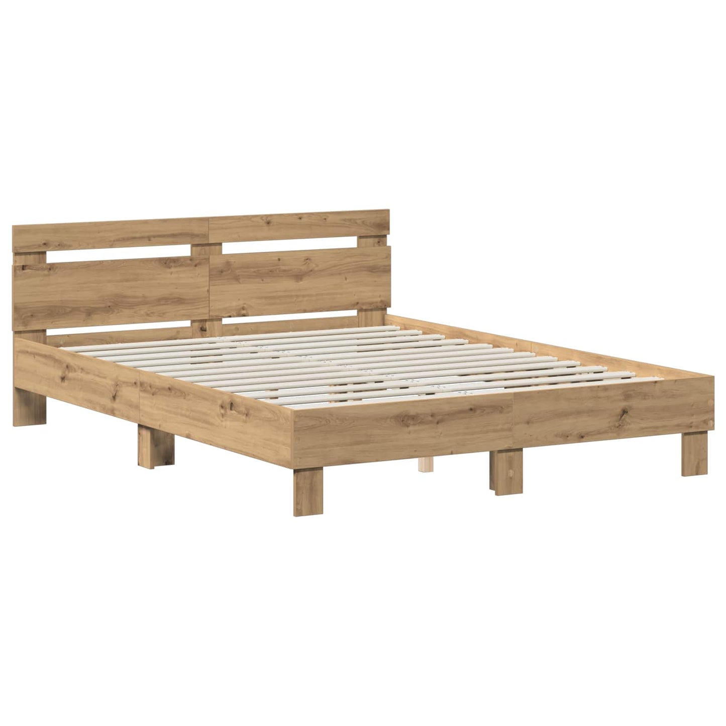 vidaXL Σκελετός Κρεβατιού Artisan Δρυς 135 x 190 cm Επεξεργασμένο ξύλο