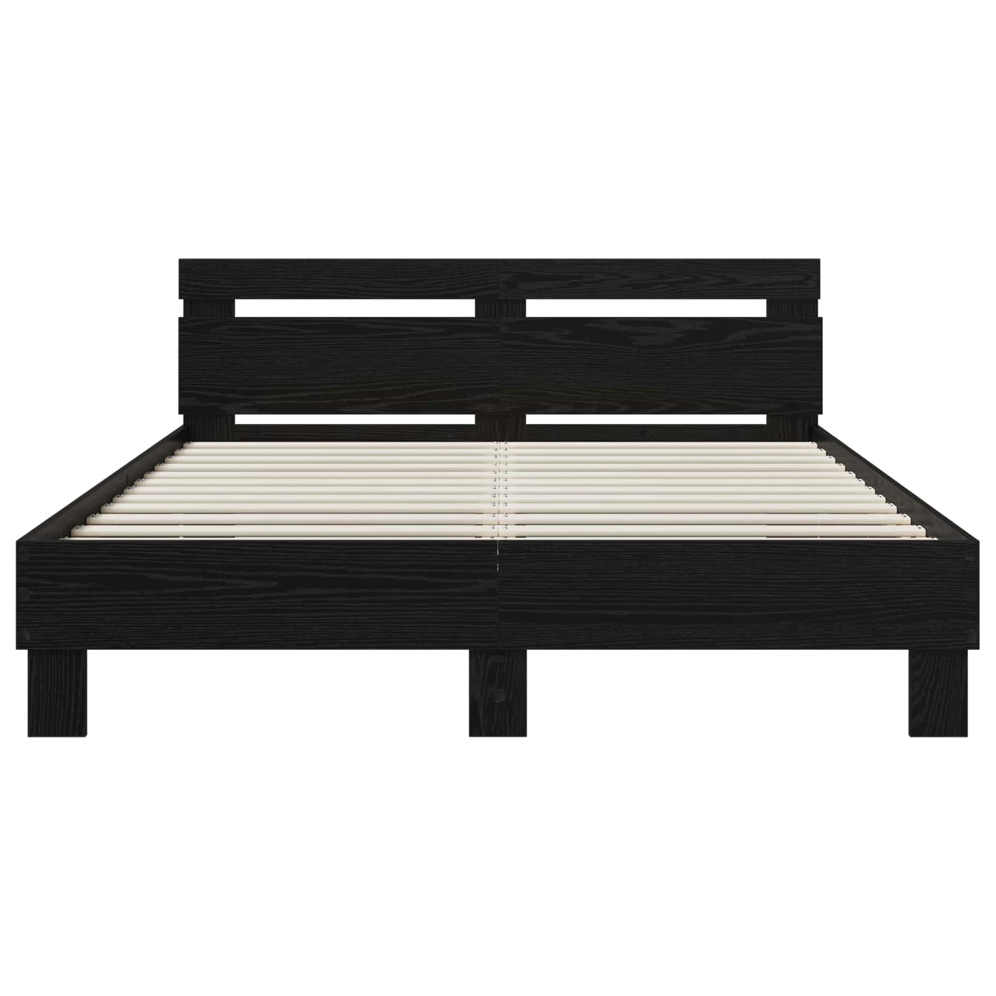 vidaXL Σκελετός Κρεβατιού Μαύρη Δρυς 135 x 190 cm Επεξεργασμένο ξύλο