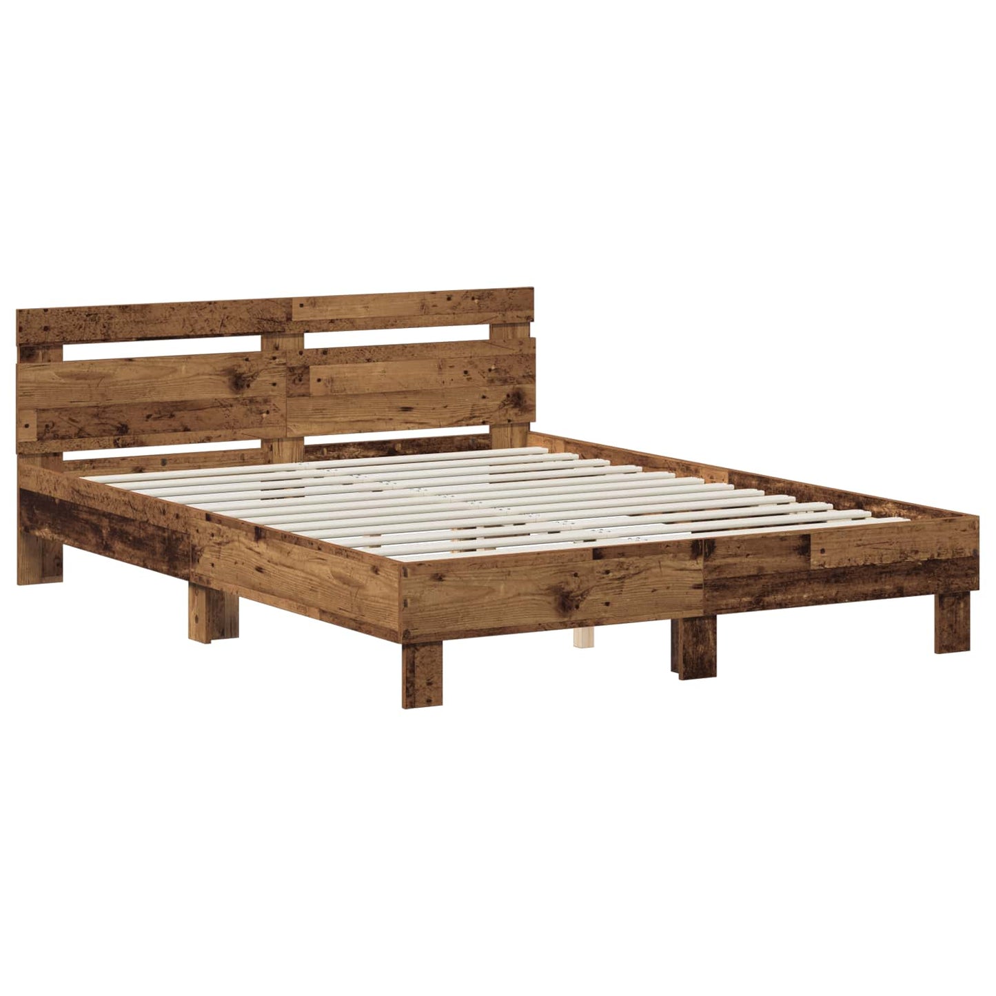vidaXL Σκελετός Κρεβατιού Παλαιωμένο ξύλο 120 x 190 cm
