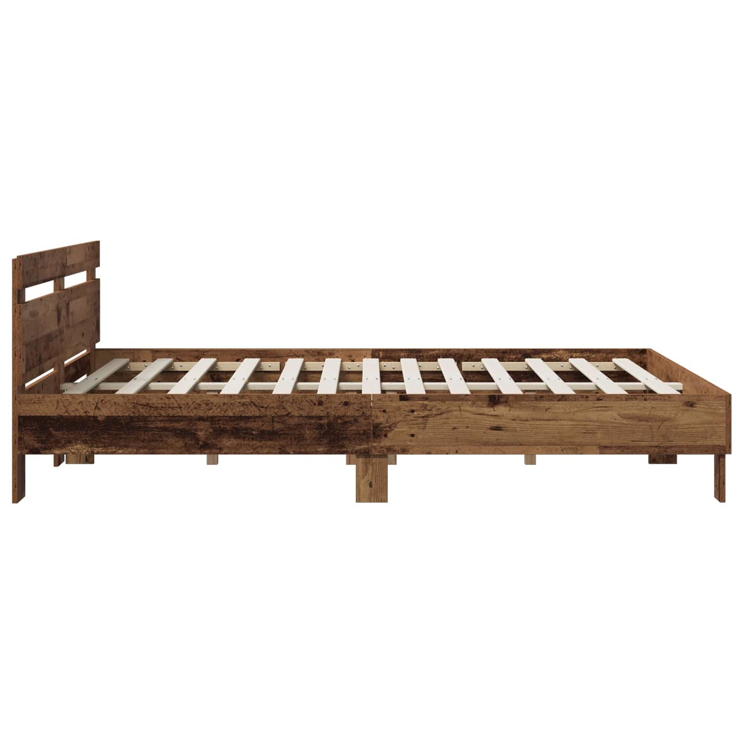 vidaXL Σκελετός Κρεβατιού Παλαιωμένο ξύλο 120 x 190 cm