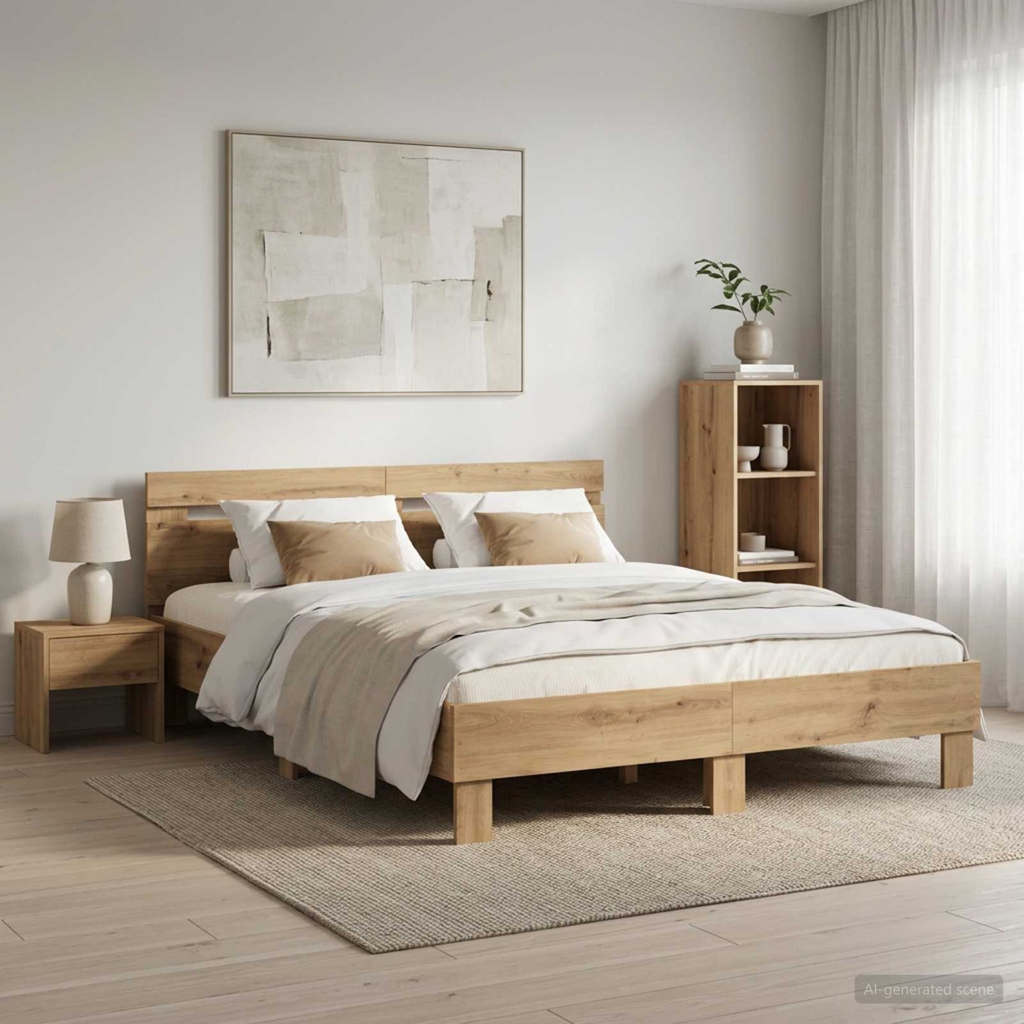 vidaXL Σκελετός Κρεβατιού Artisan Δρυς 120 x 190 cm Επεξεργασμένο ξύλο