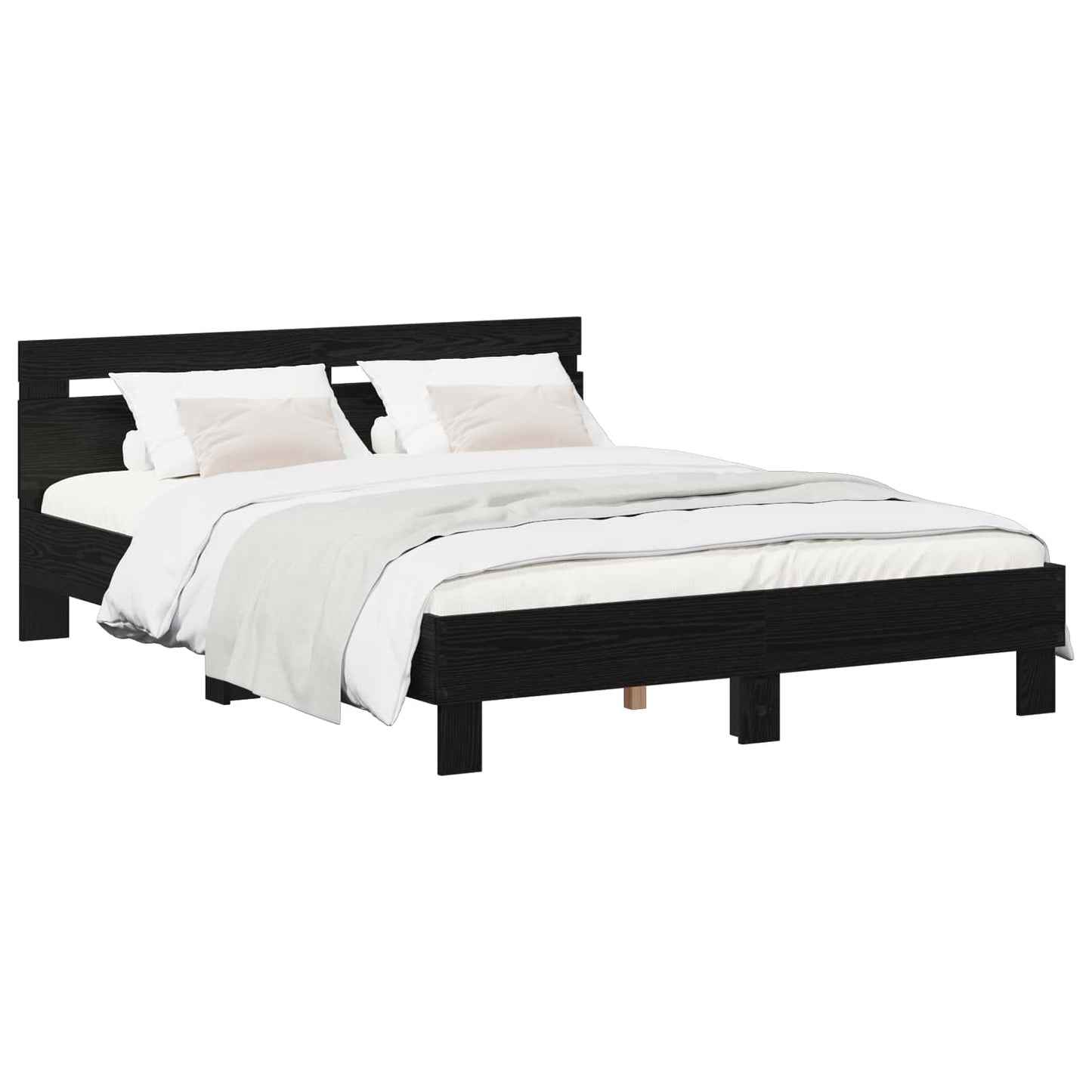 vidaXL Σκελετός Κρεβατιού Μαύρη Δρυς 120 x 190 cm Επεξεργασμένο ξύλο