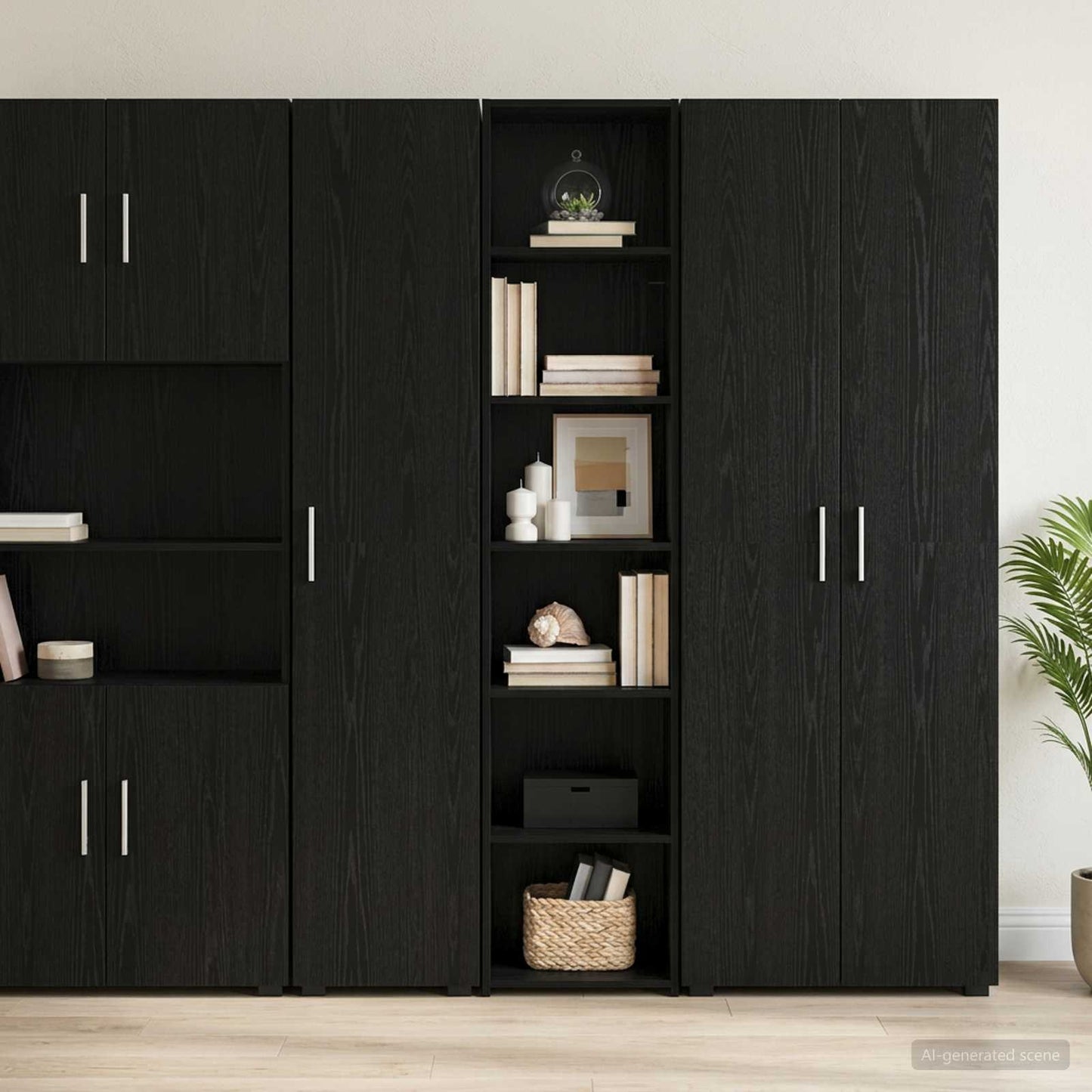 vidaXL Πλαϊνό γραφείο Μαύρη Δρυς 40 x 41 x 185 εκ. Επεξεργασμένο Ξύλο