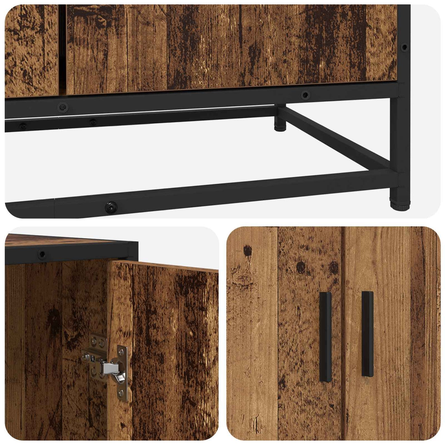 vidaXL Πλαϊνό γραφείο Παλαιωμένο ξύλο 134 x 35 x 76 εκ.