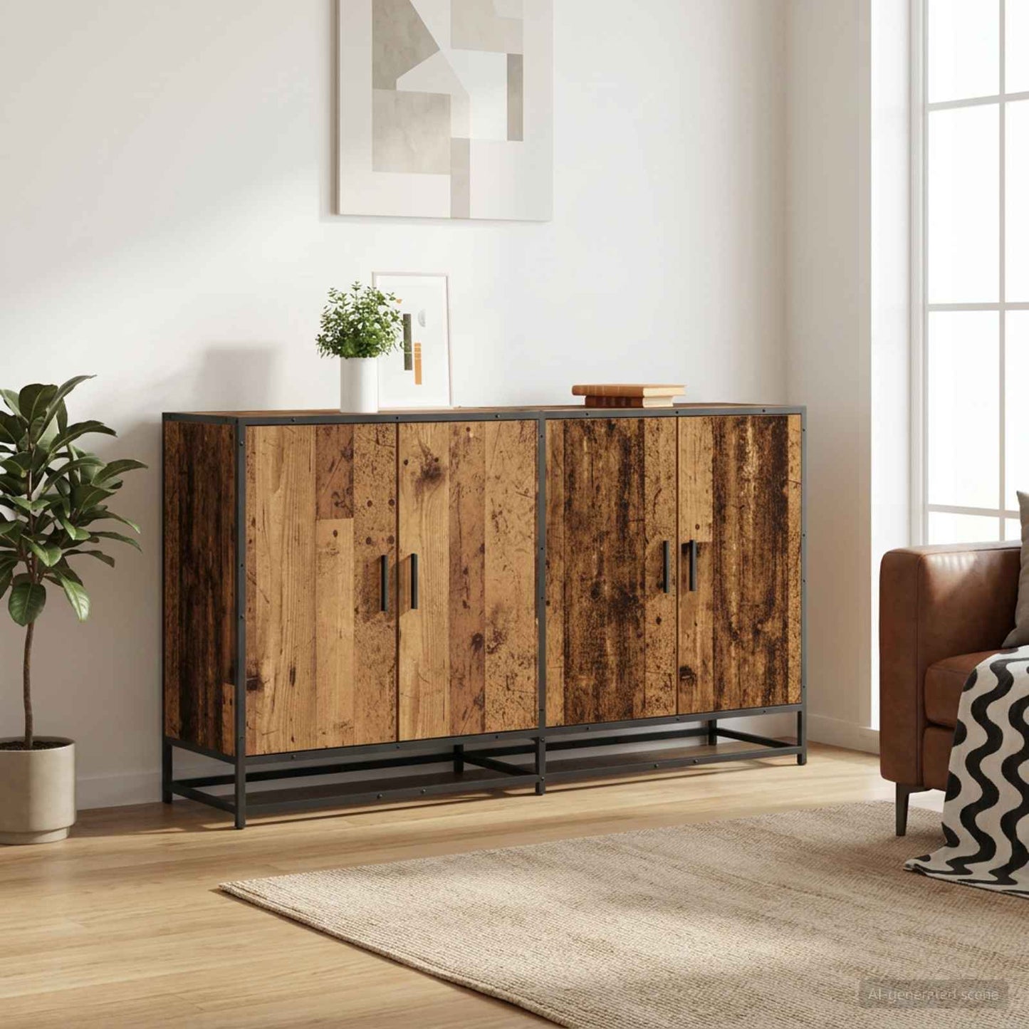 vidaXL Πλαϊνό γραφείο Παλαιωμένο ξύλο 134 x 35 x 76 εκ.