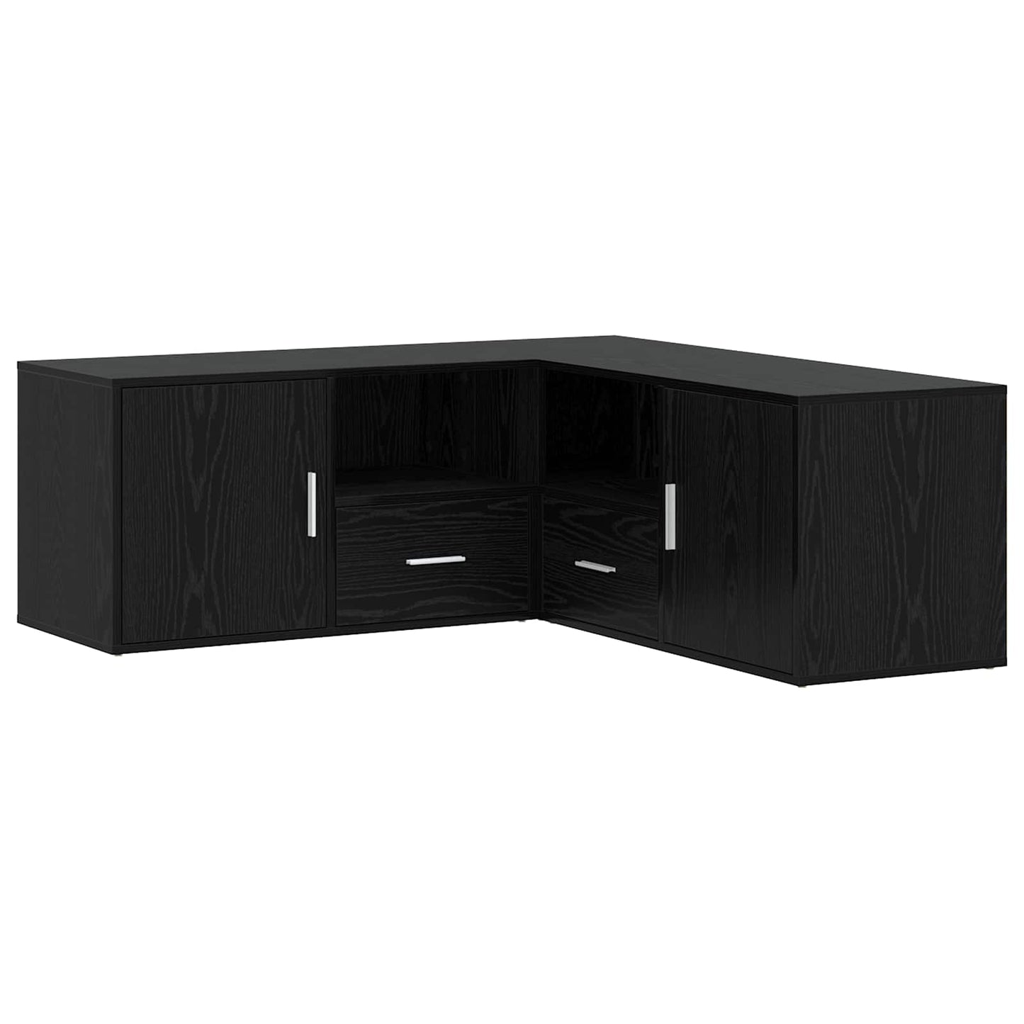 vidaXL Γωνιακό Ντουλάπι Μαύρη Δρυς 200 x 40 x 45 εκ Επεξεργασμένο Ξύλο