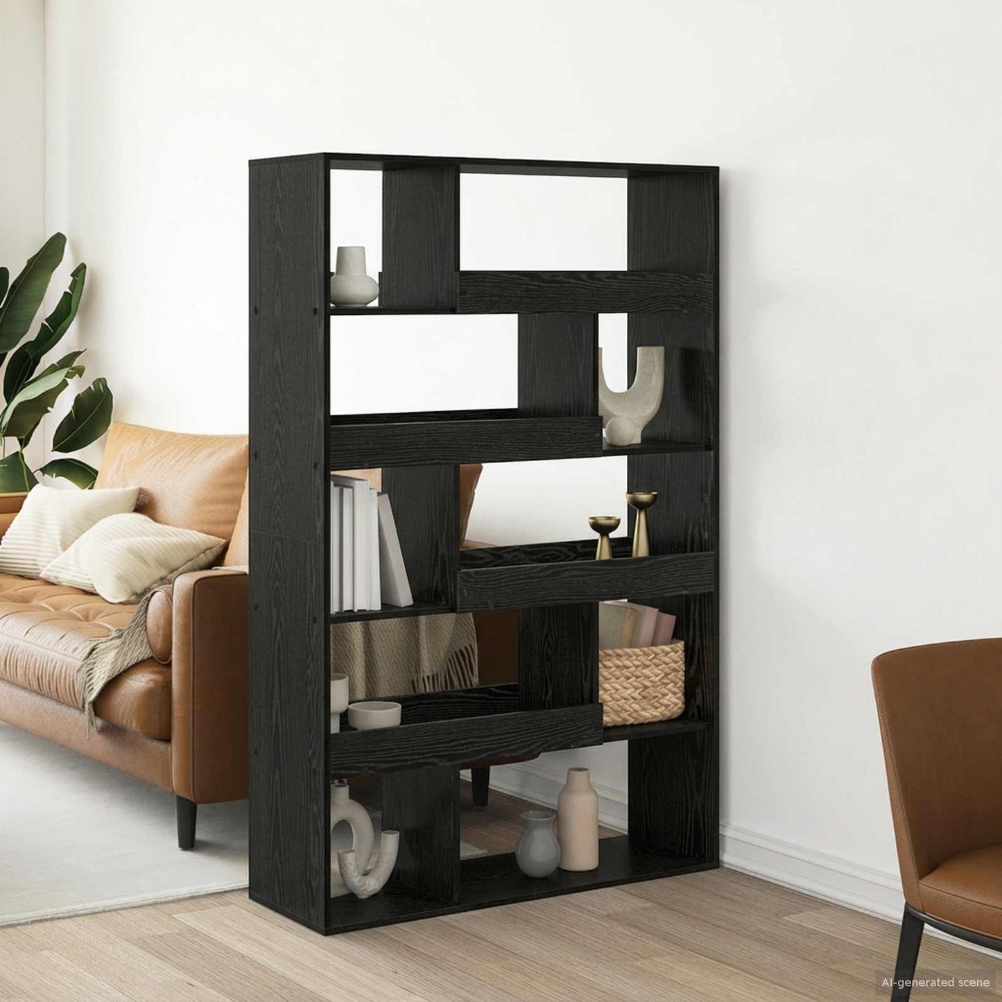 vidaXL Ράφι βιβλίων Μαύρη δρυς 100 x 33 x 156,5 εκ Επεξεργασμένο ξύλο
